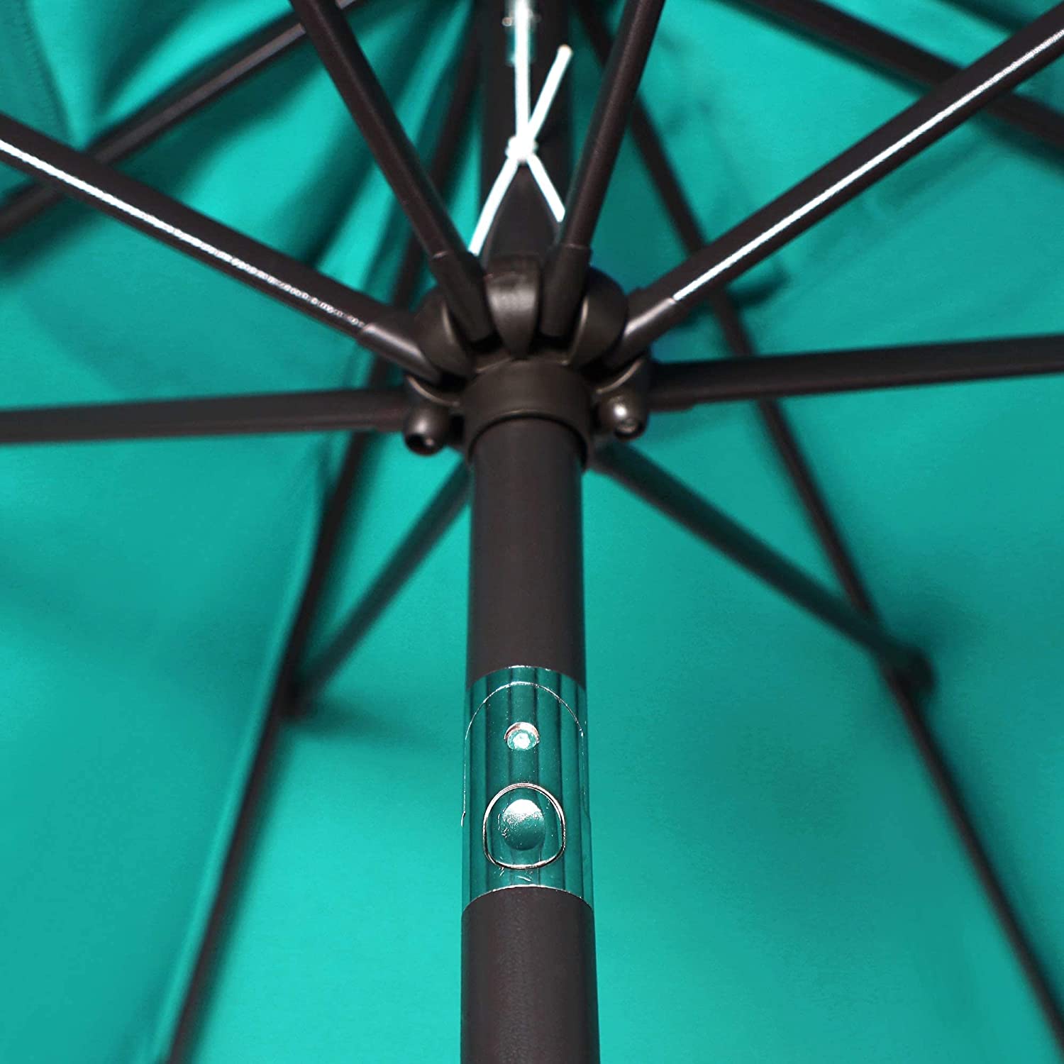 9' Outdoor Market Patio Umbrella with Push Button Tilt and Crank, 8 Ribs (Tan)