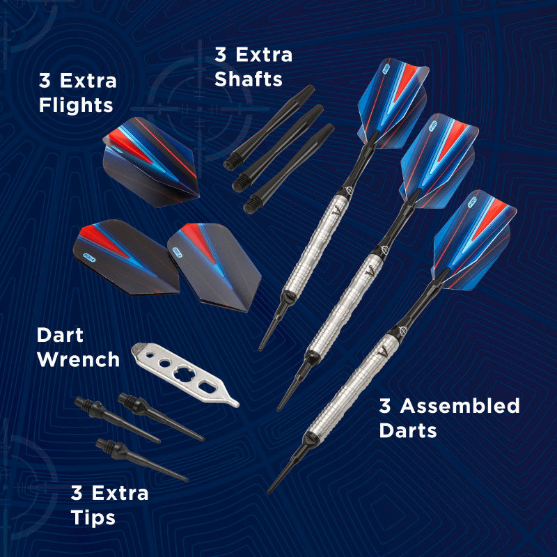Viper Sidewinder Darts 80% Tungsten Soft Tip Darts Shark Fin Barrel 18 Grams