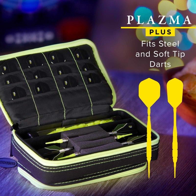 Casemaster Plazma Plus Dart Case Black with Yellow Trim and Phone Pocket