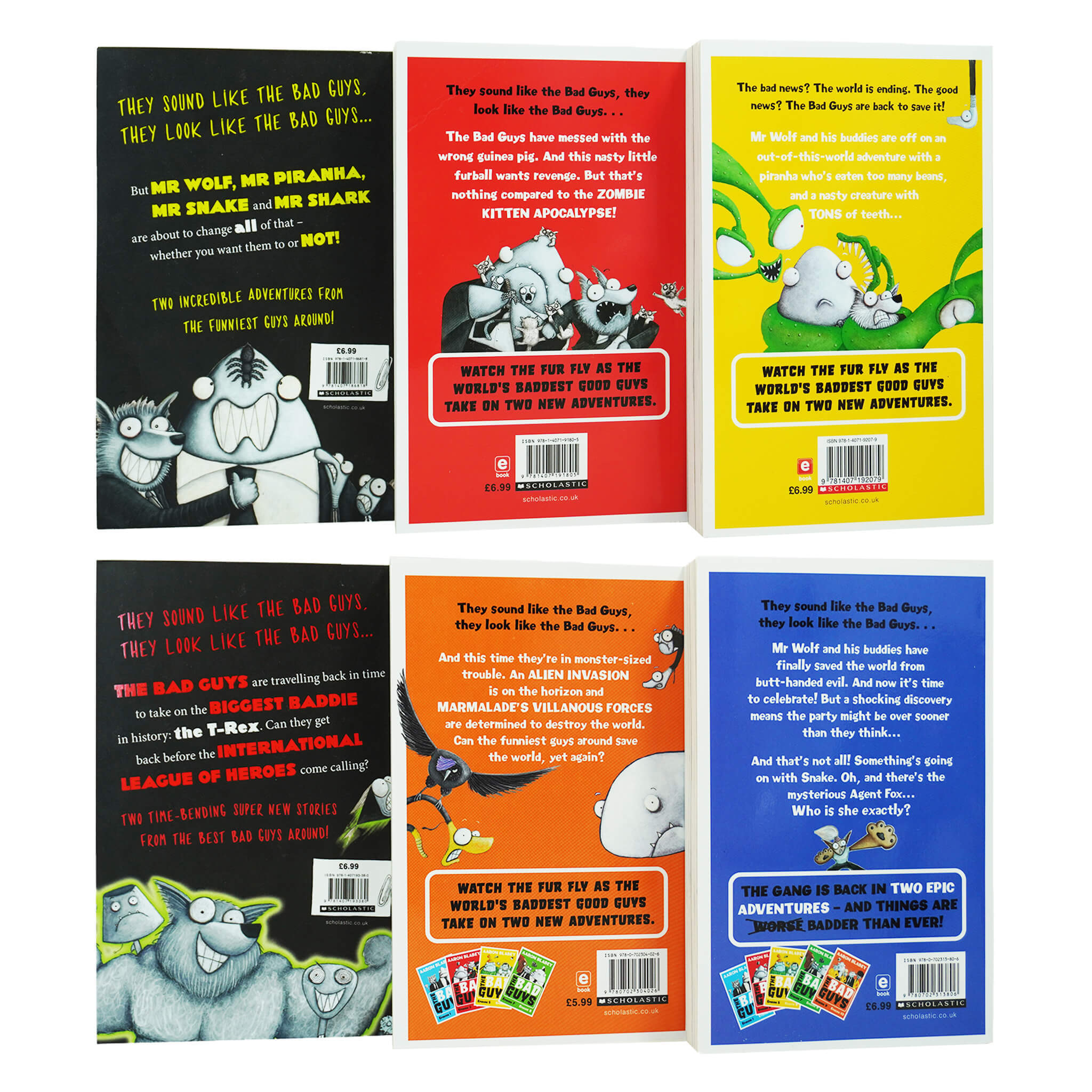 The Bad Guys by Aaron Blabey: Episodes 1-12 Collection 6 Books Set - Ages 7-9 - Paperback