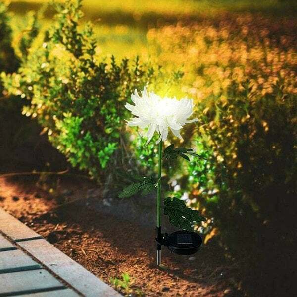 (30% off)-Spring Artificial Chrysanthemum Solar Garden Stake Lights