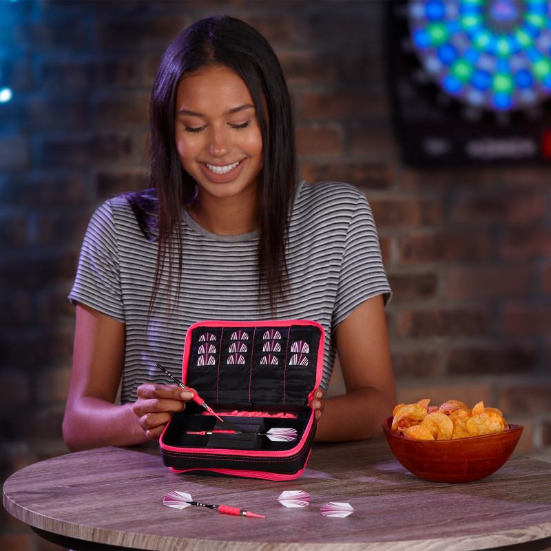 Casemaster Plazma Plus Dart Case Black with Pink Trim and Phone Pocket