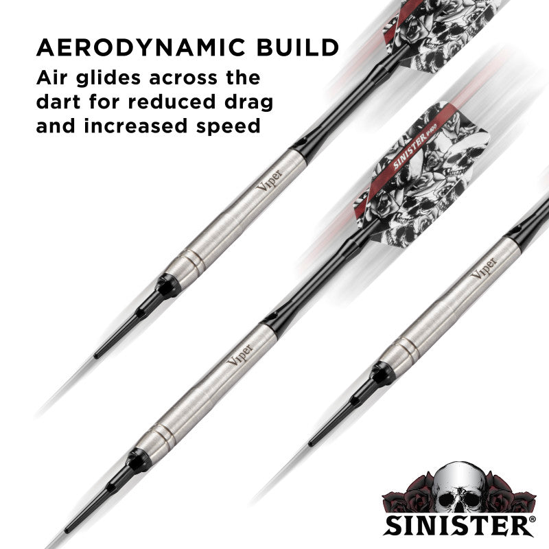 Viper Sinister Darts 95% Tungsten Soft Tip Darts Grooved Barrel 18 Grams