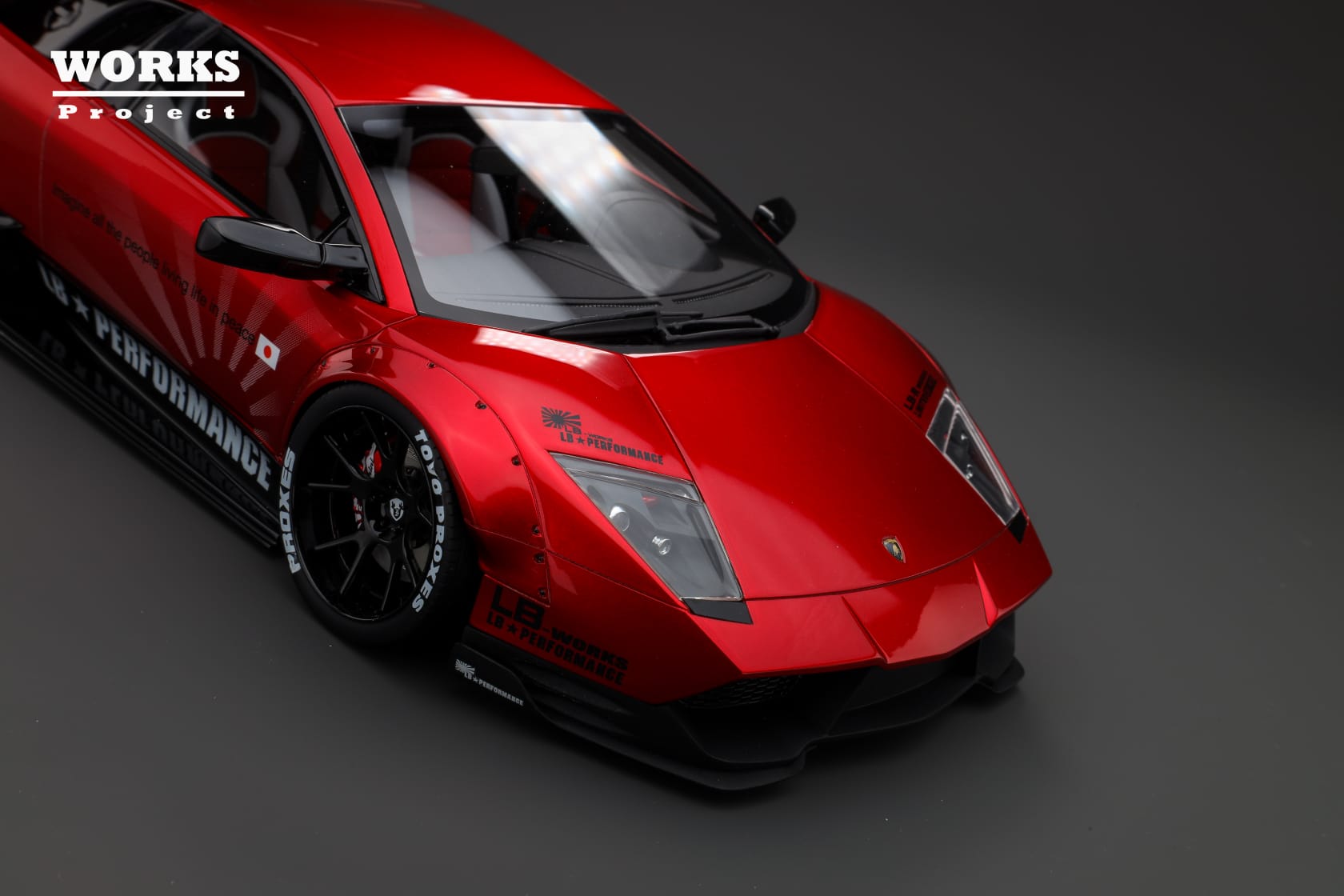 WORKS Project 1:18 Lamborghini Murcielago LB-WORKS in Chrome Red