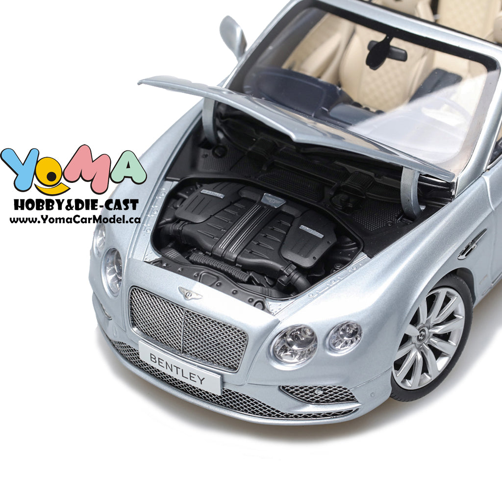 Paragon 1:18 2016 Bentley Continental GT Convertible Silver PA-98231