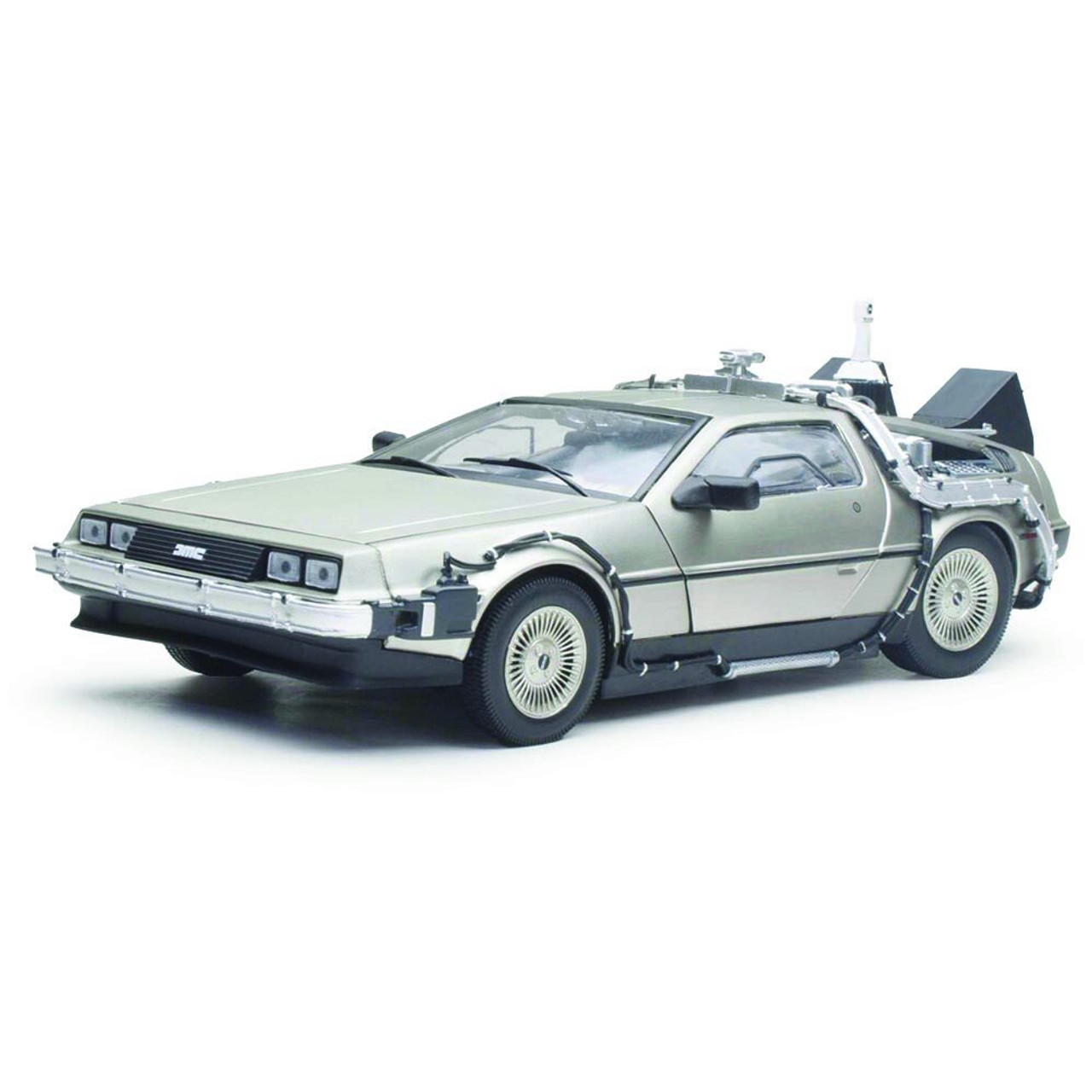 Back to the Future Part II - DeLorean Time Machine (Stainless Steel) 1:18 Scale Diecast Replica Model