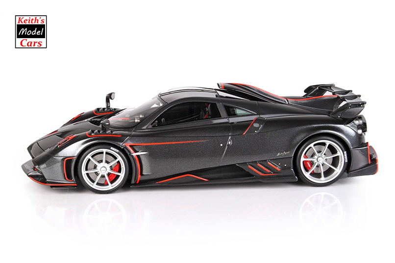 [1/18 Scale] Pagani Imola in Metallic Dark Grey with Orange Accents by BBR Models