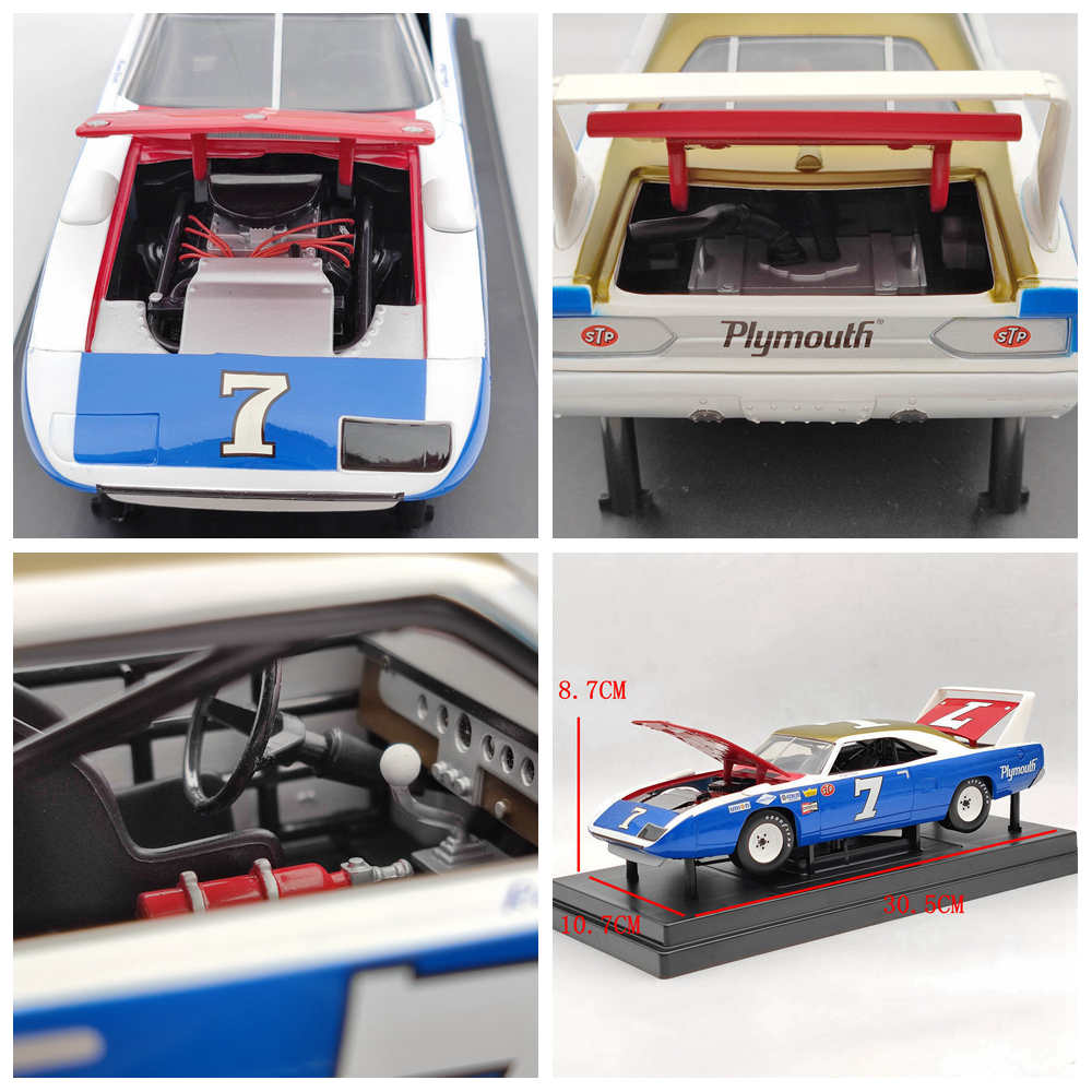 1:18 Supercar 1970 Plymouth Superbird Ramo Stott #7 WINGED WARRIORS Diecast Toy Car Gift