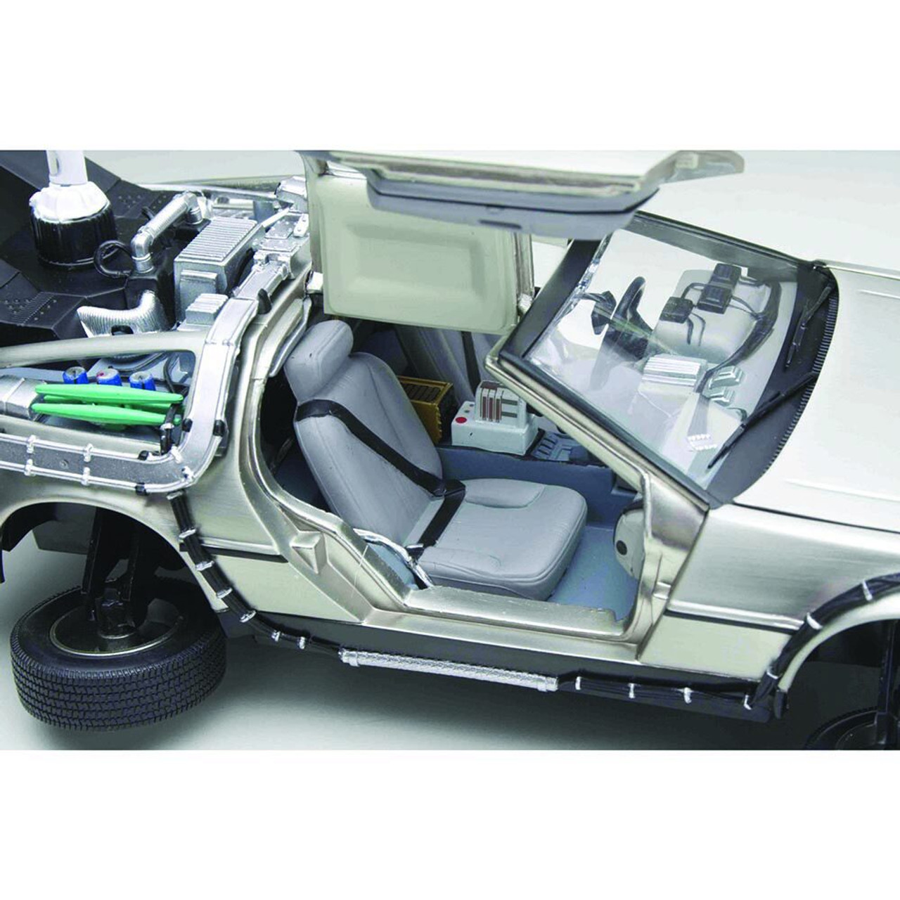 Back to the Future Part II - DeLorean Time Machine (Stainless Steel) 1:18 Scale Diecast Replica Model