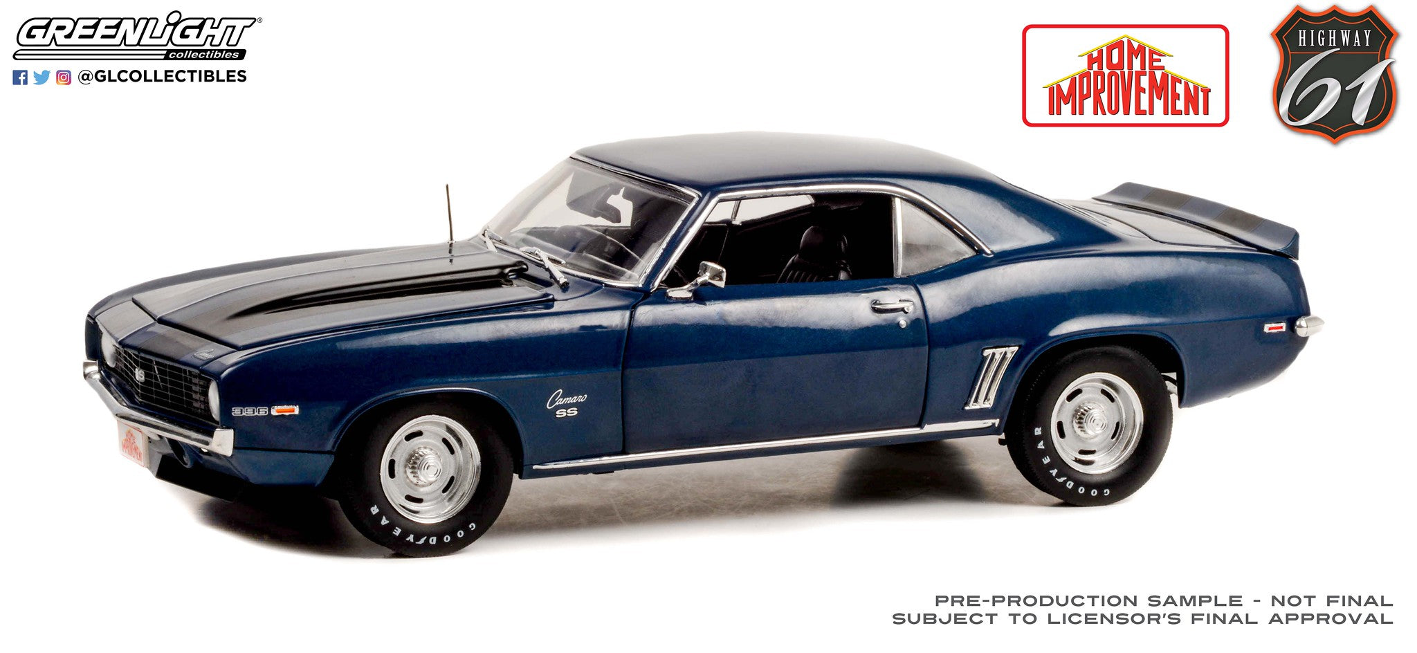 Highway 61 1:18 Home Improvement (1991-99 TV Series) - 1969 Chevrolet Camaro SS - Blue with Black Stripes HWY-18039