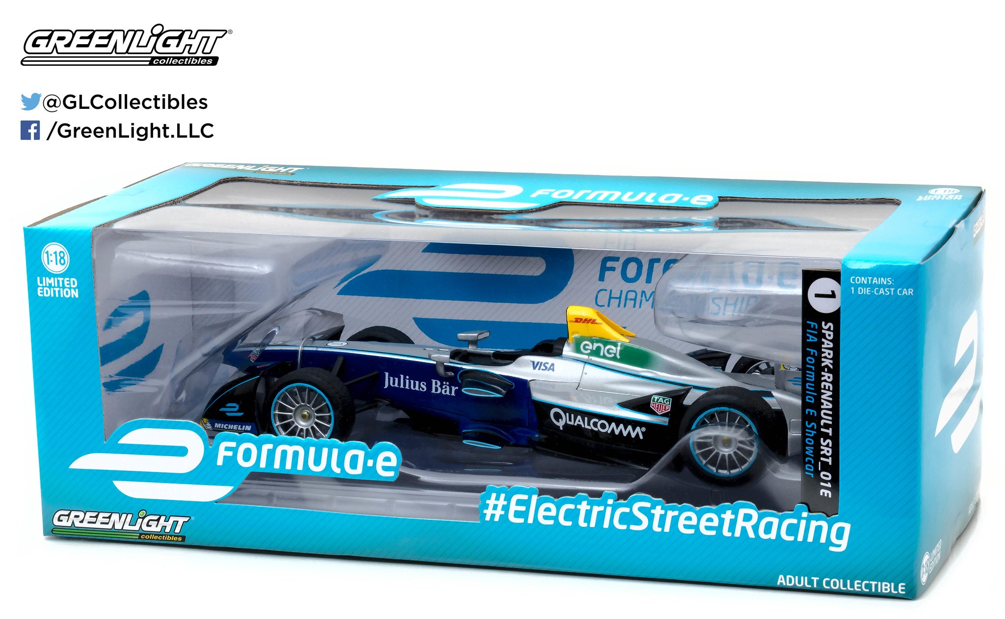 GreenLight 1:18 2016-17 FIA Formula E Spark-Renault SRT_01E Show Car 18104
