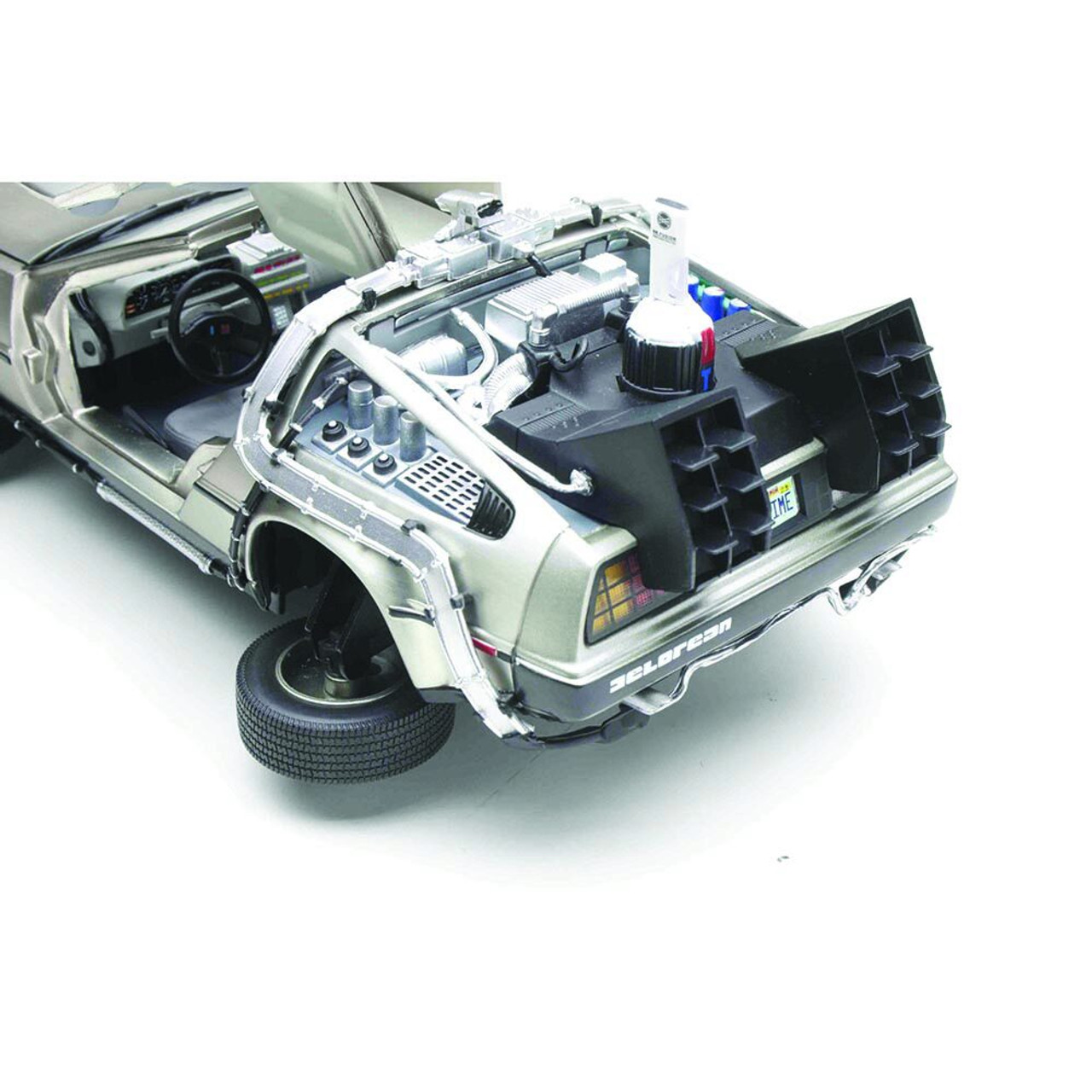 Back to the Future Part II - DeLorean Time Machine (Stainless Steel) 1:18 Scale Diecast Replica Model
