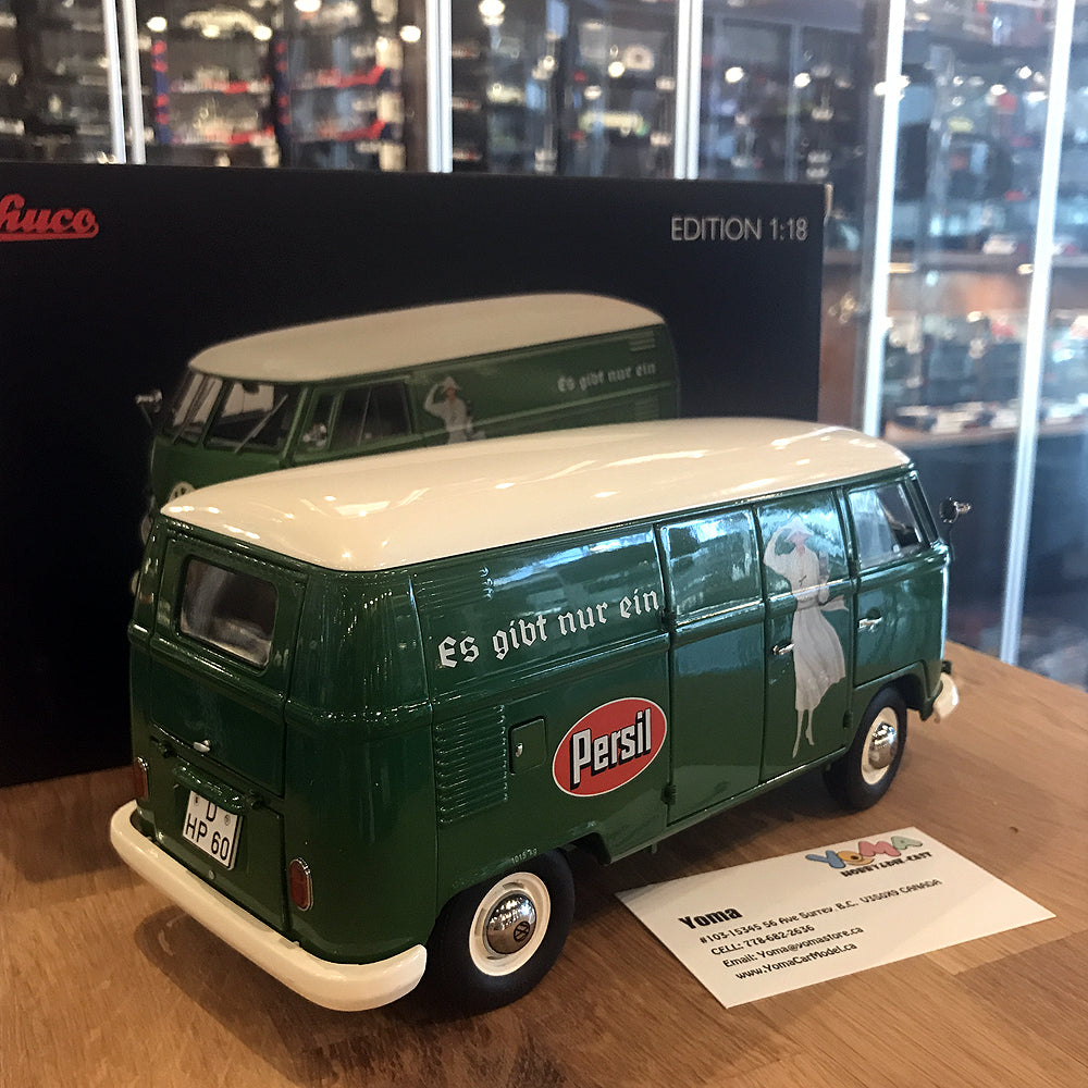 Schuco 1:18 Volkswagen T1b transporter Persil Year 1959-63 green 450036600