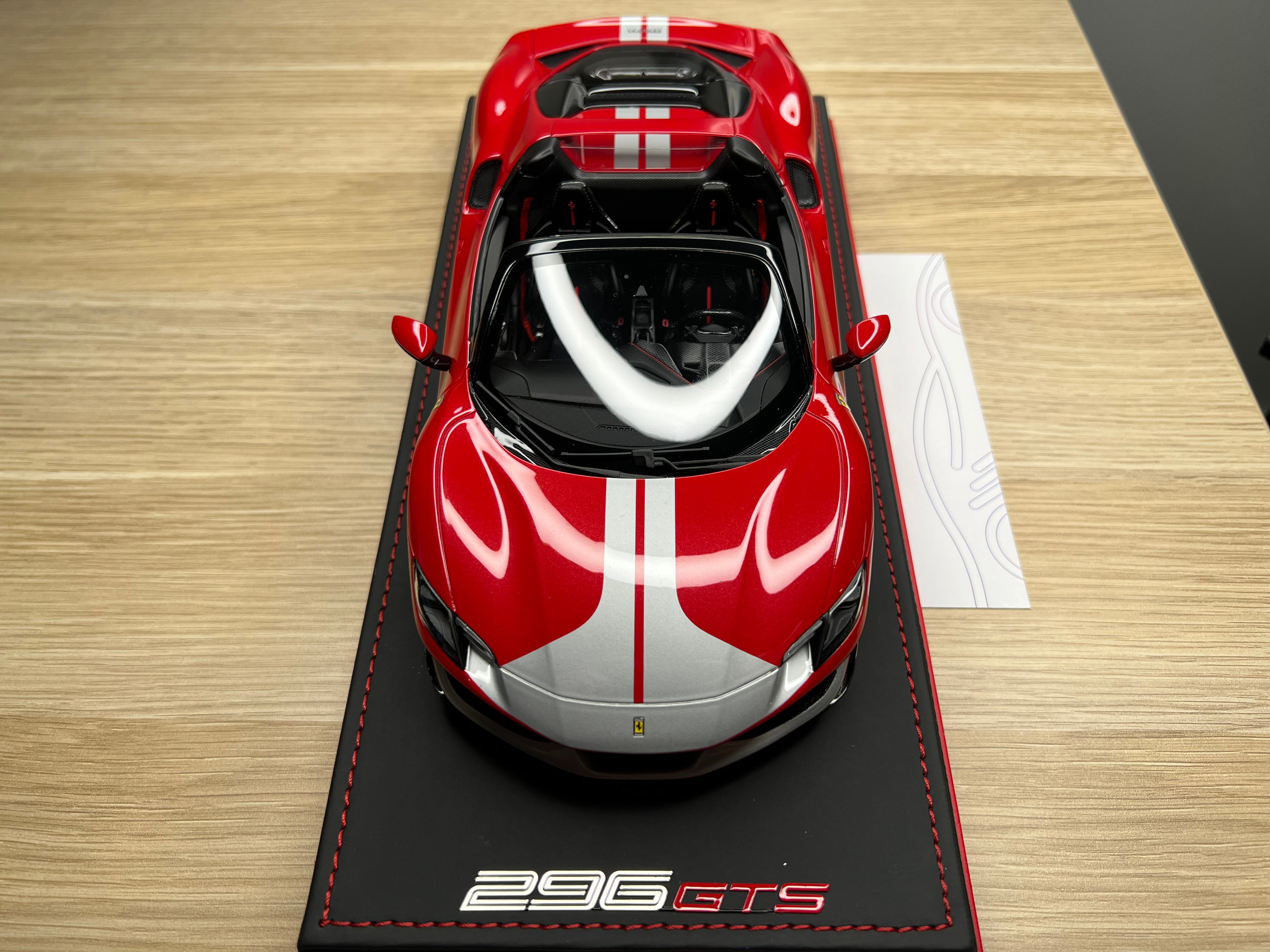 Ferrari 296 GTS - Rosso Imola with Assetto Fiorano in Argento Nurburgring - 1:18