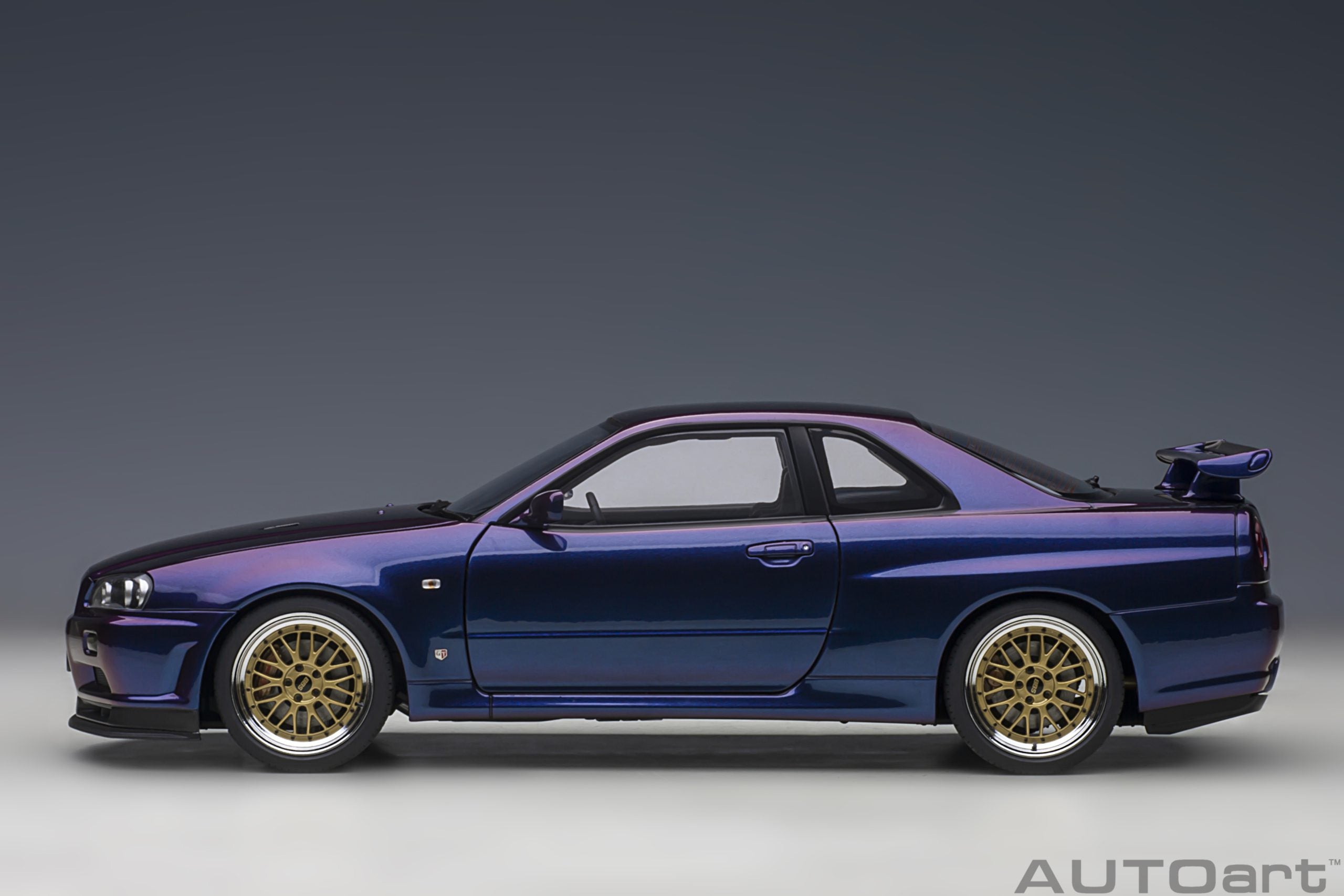 AUTOart 1:18 Nissan Skyline GT-R (R34) V-Spec II in Midnight Purple III with BBS LM Wheels