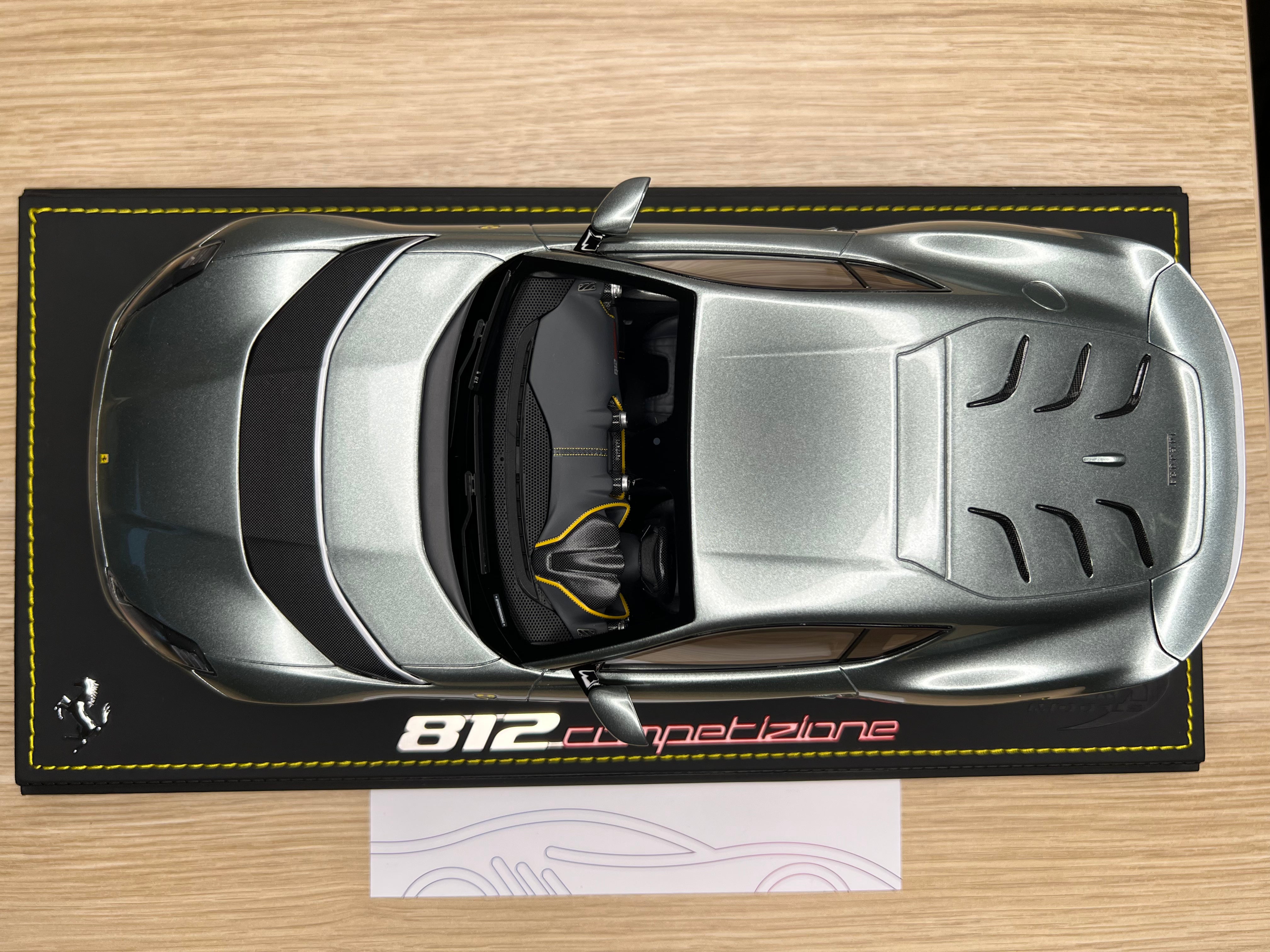 Ferrari 812 Competizione - Coburn grey with horizontal silver fly stripe - 1:18