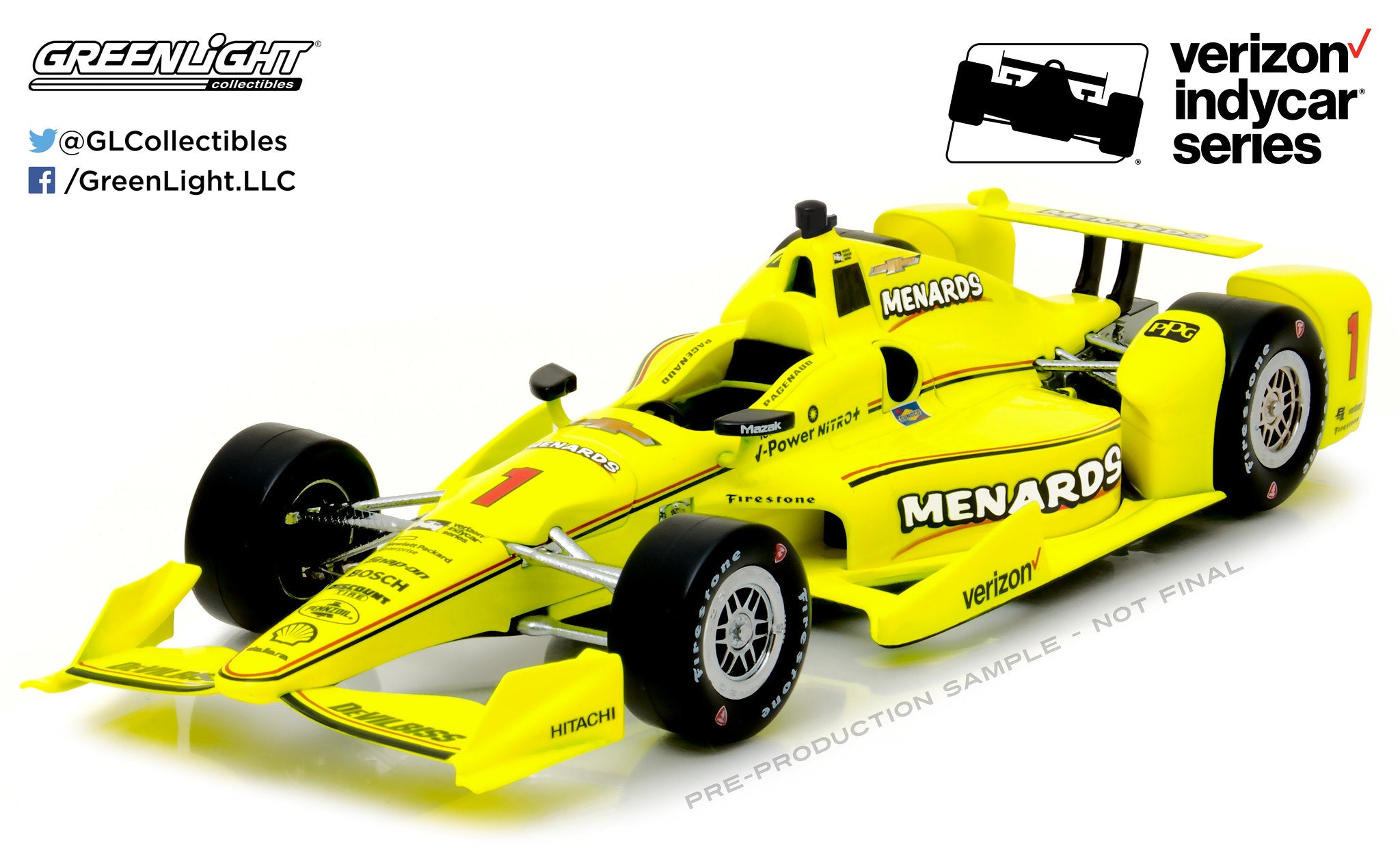 GreenLight 1:18 2017 Indycar Series #1 Simon Pagenaud / Penske Racing, Menards 11004