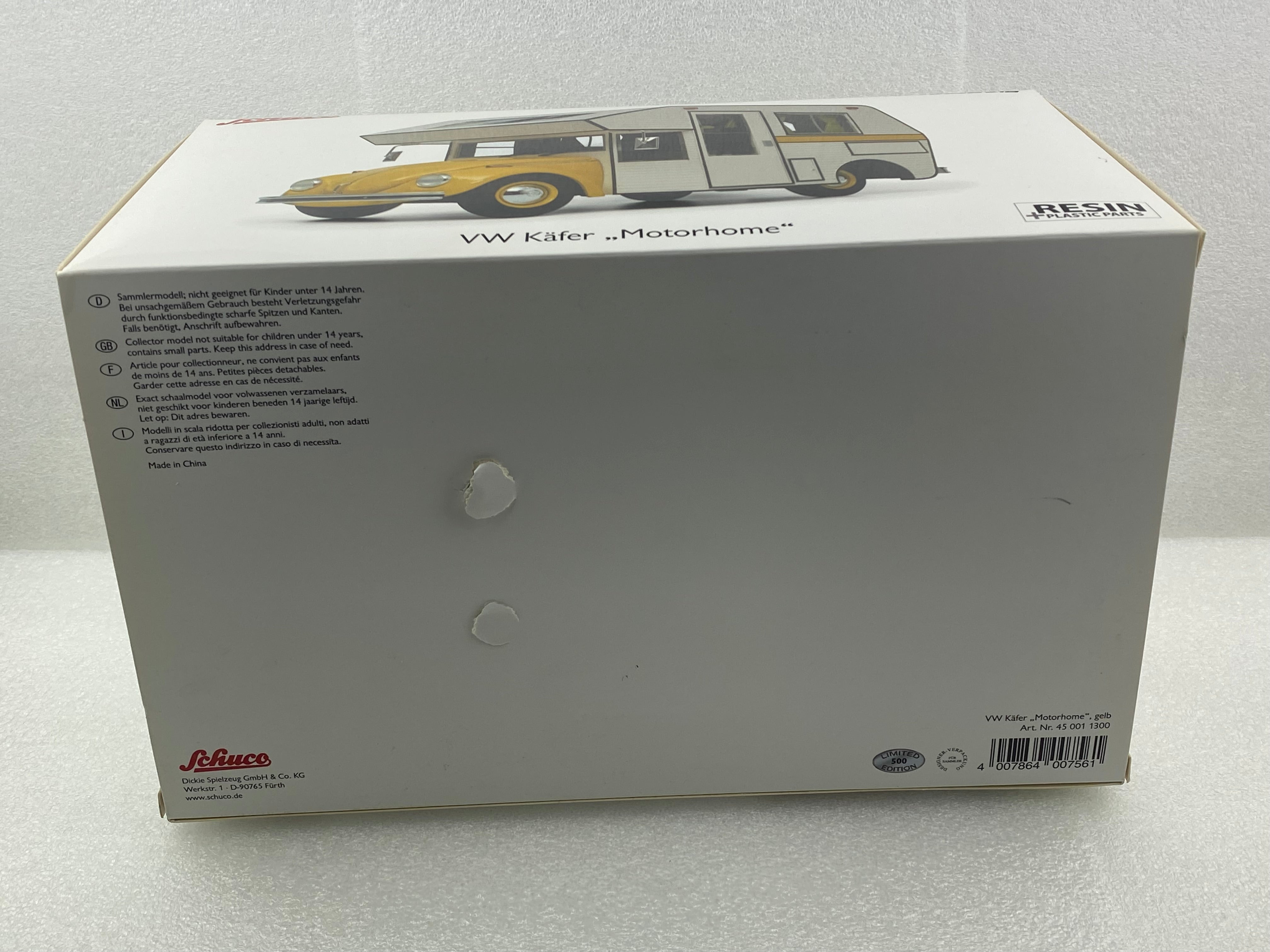 Schuco 1:18 Volkswagen Beetle Motorhome Yellow 450011300 (Clearance Final Sale)