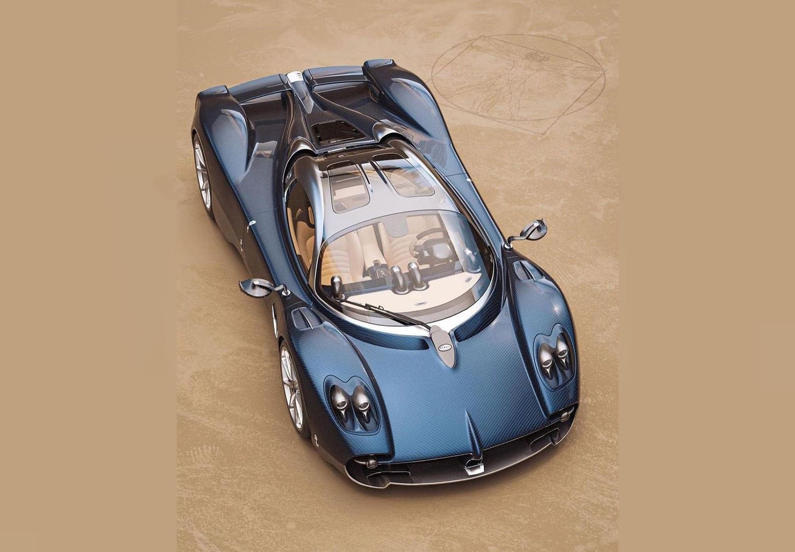 Pagani Utopia - carbon fibre blue - 1:18