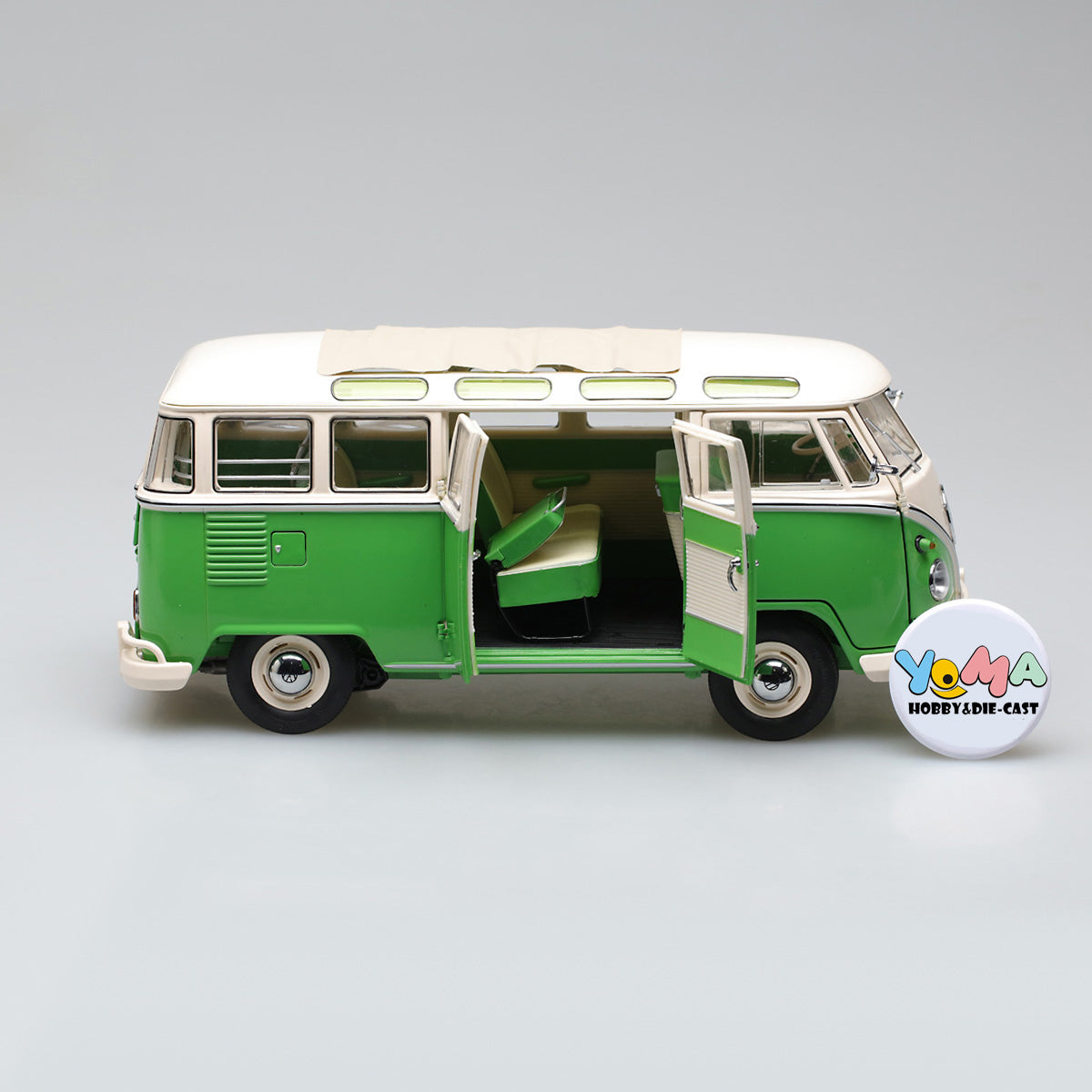 Schuco 1:18 Volkswagen T1b Samba green/white 450028600