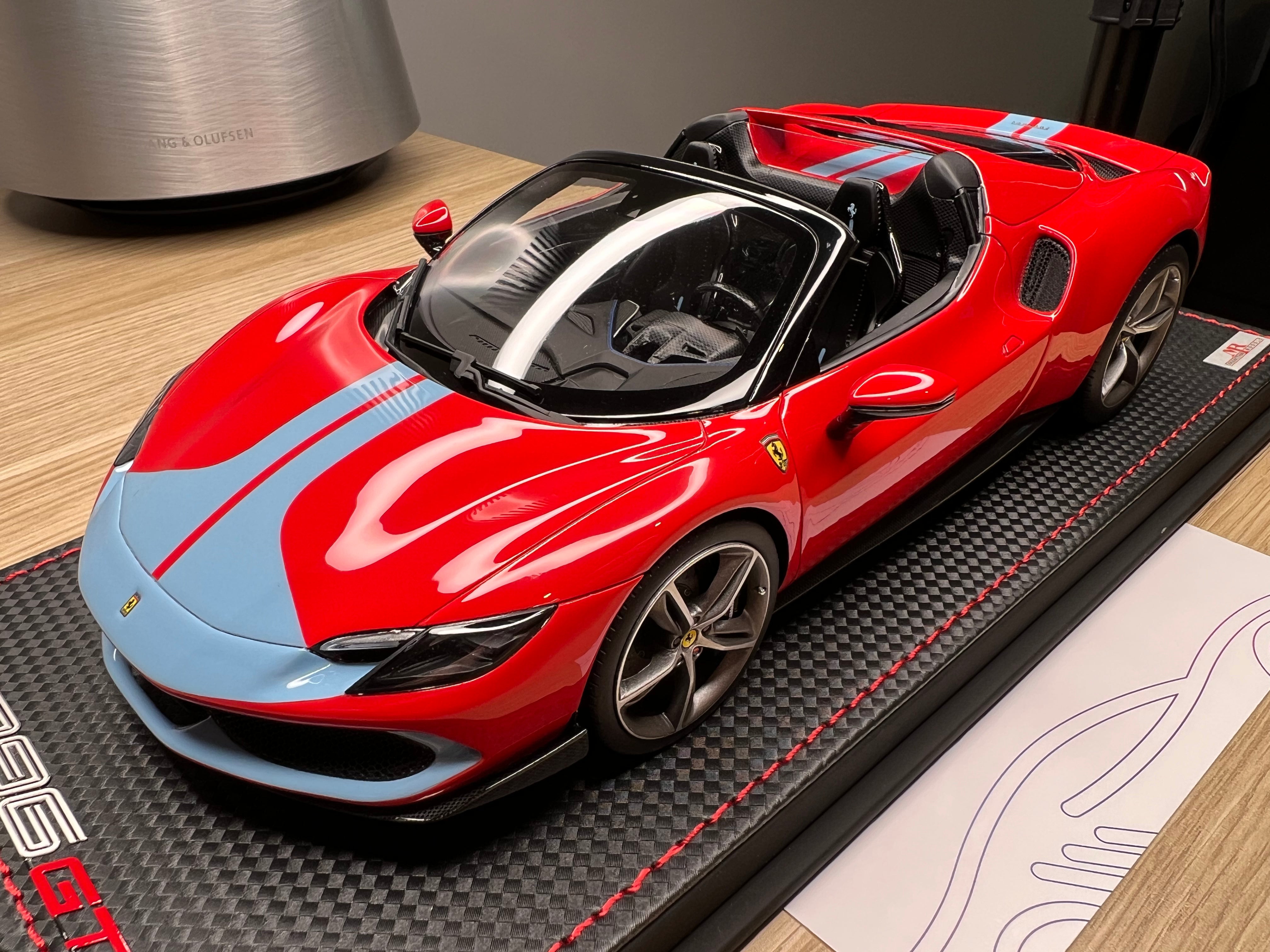 Ferrari 296 GTS - Rosso Scuderia/Azzurro La Plata Livery with Assetto Fiorano - 1:18