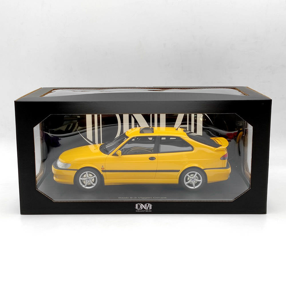DNA Collectibles 1/18 Saab 9-3 Viggen Coupe 2000 DNA000078 Resin Model Yellow Toy Car Gift