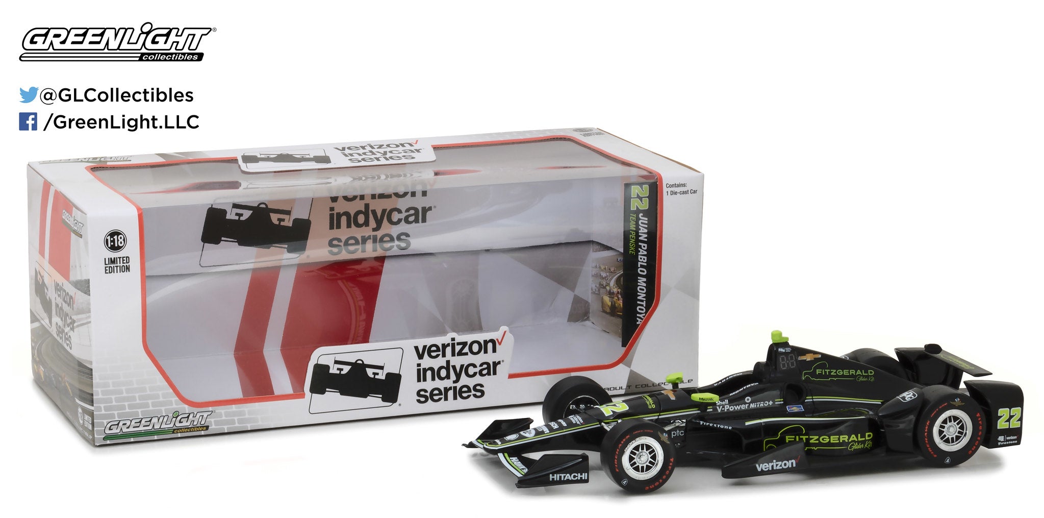 GreenLight 1:18 IndyCar Series 2017 #22 Juan Pablo Montoya / Penske Racing, Fitzgerald Glider Kits 11018