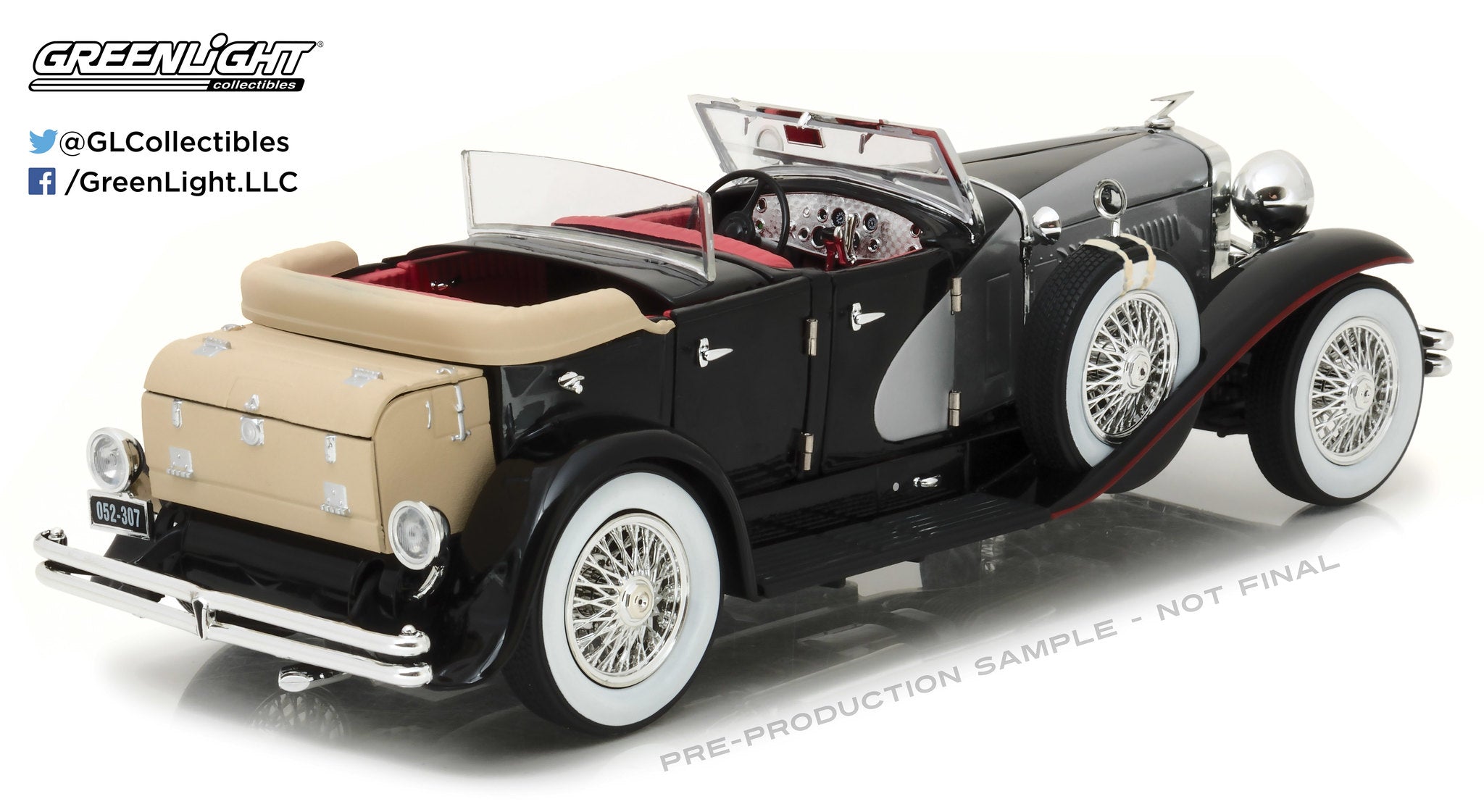 GreenLight 1:18 Duesenberg II SJ - Silver and Black 13504