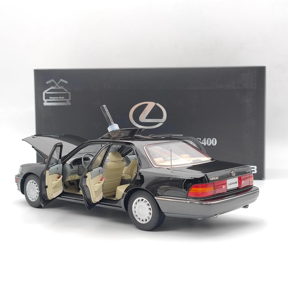 1:18 Toyota Lexus LS400 First Generation Diecast Model Collection Black & Gray