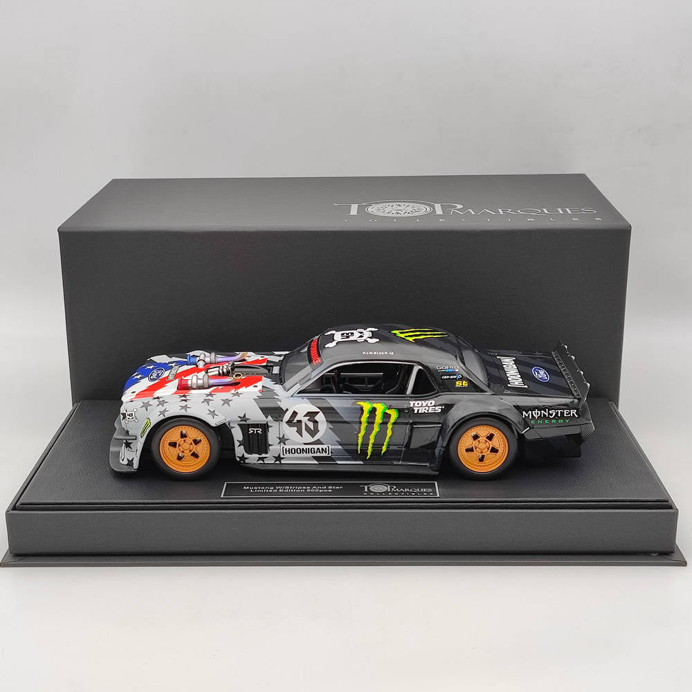 1/18 TopM Ford USA MUSTANG Hoonigan V2 No. 43 Pikes Peak 1965 Ken Block Resin Toys Car Gift