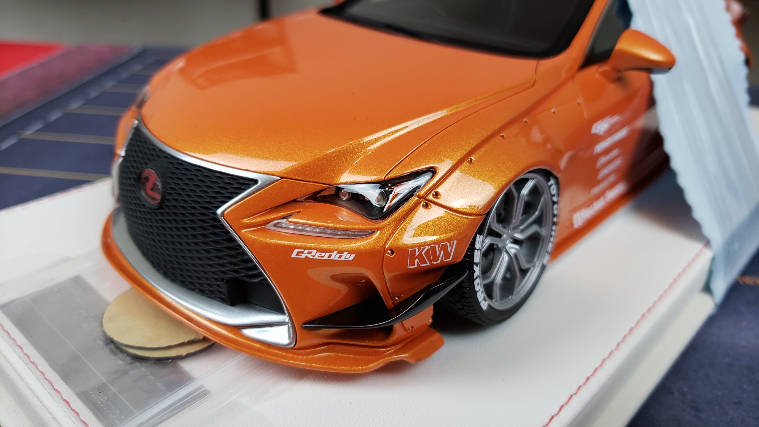 One Model 1:18 Lexus RC Rocket Bunny Edition in Orange