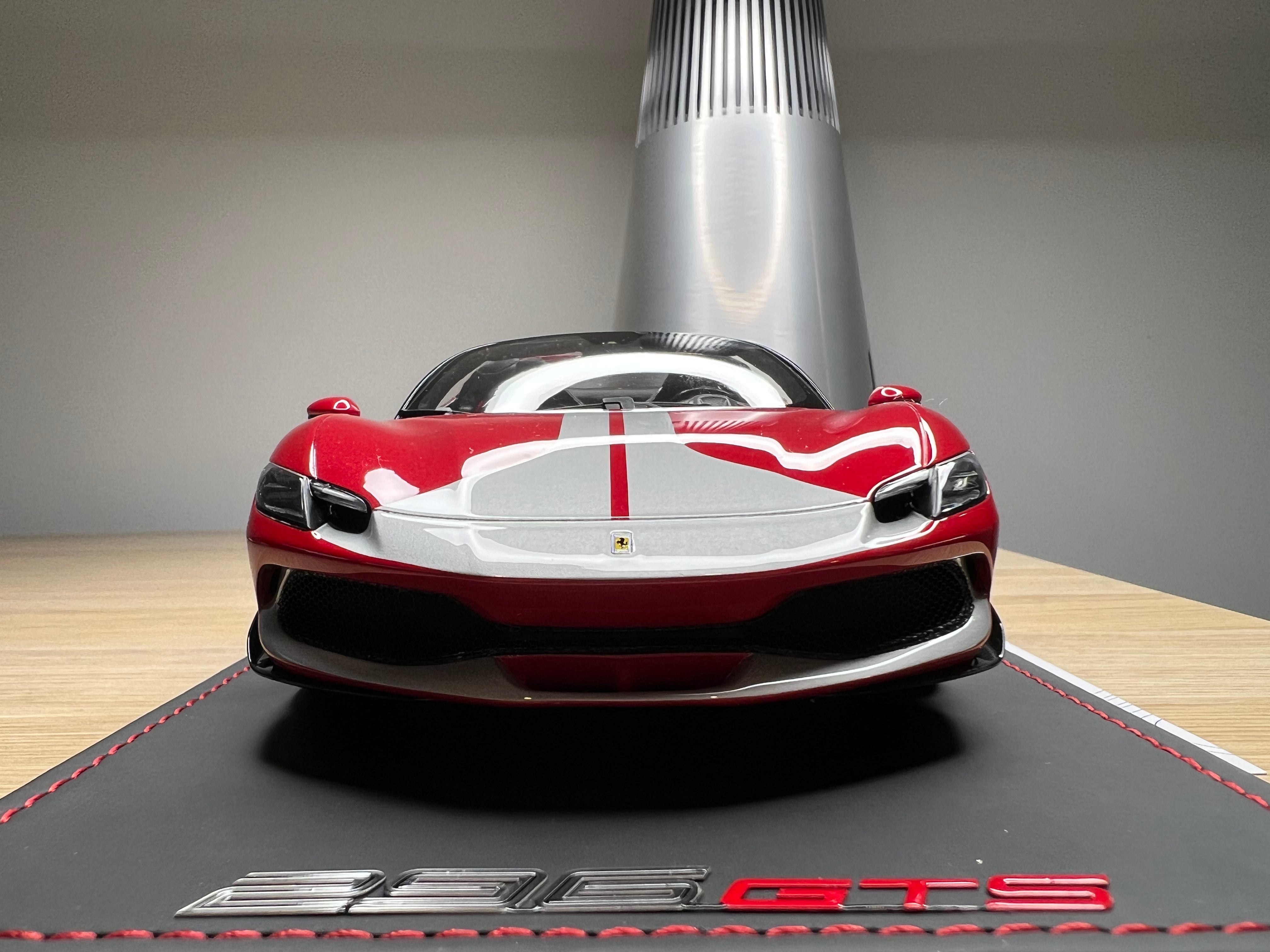 Ferrari 296 GTS - Rosso Imola with Assetto Fiorano in Argento Nurburgring - 1:18