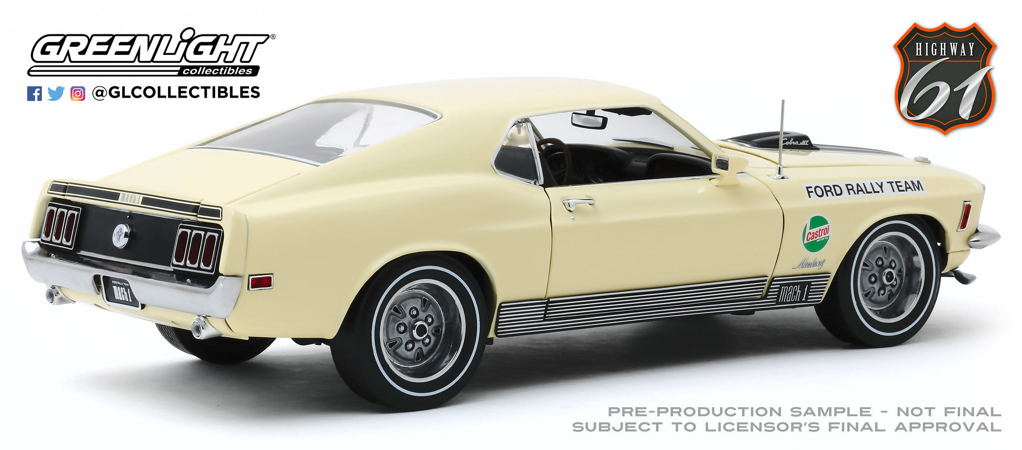 Highway 61 1:18 1970 Ford Mustang Mach 1 - Competition Limited Team - SCCA Manufacturer s Road Rally Championship HWY-18019