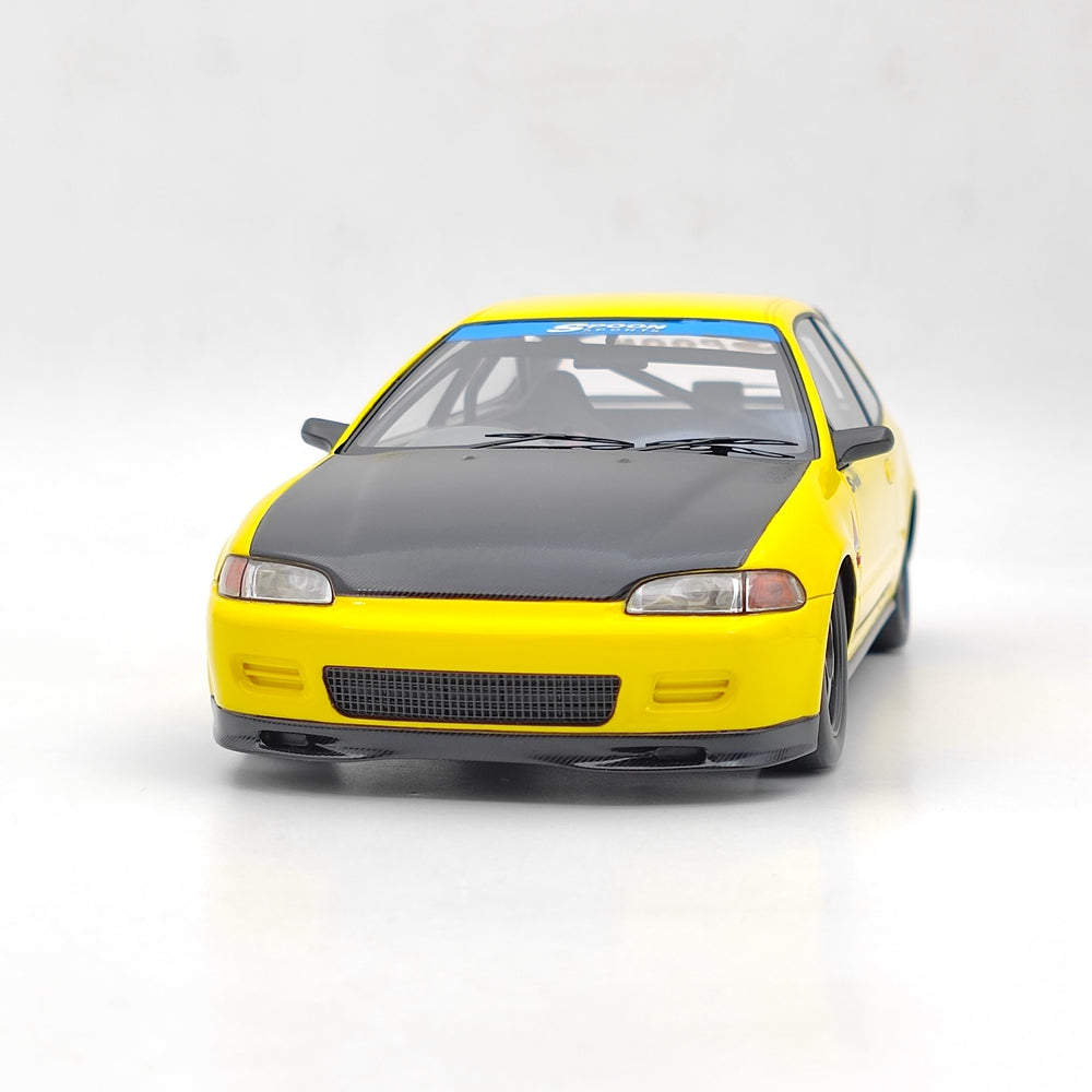 Tarmac Works 1/18 Honda Civic EG6 Spoon Yellow Resin Model Car Collection Gifts