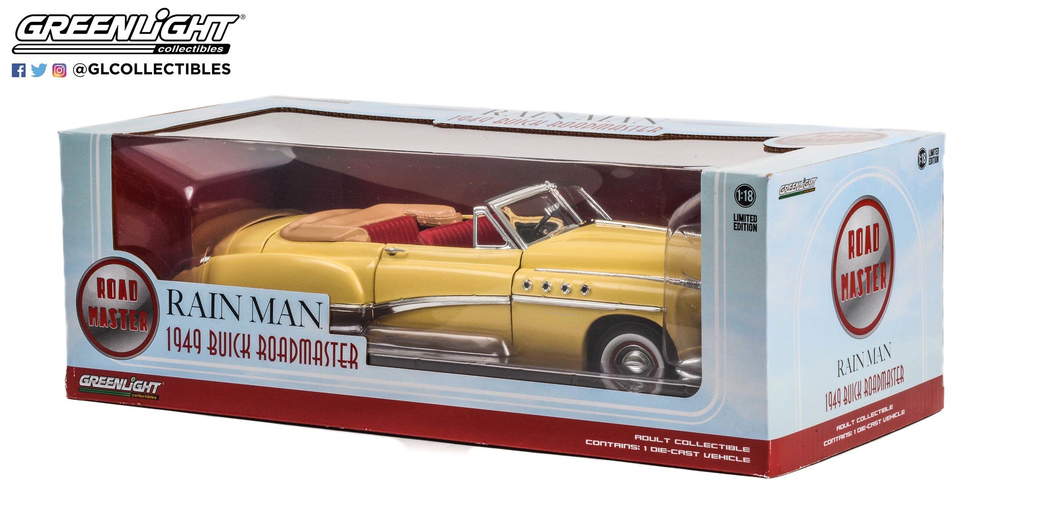 GreenLight 1:18 Rain Man (1988) - Charlie Babbitt s 1949 Buick Roadmaster Convertible 13616