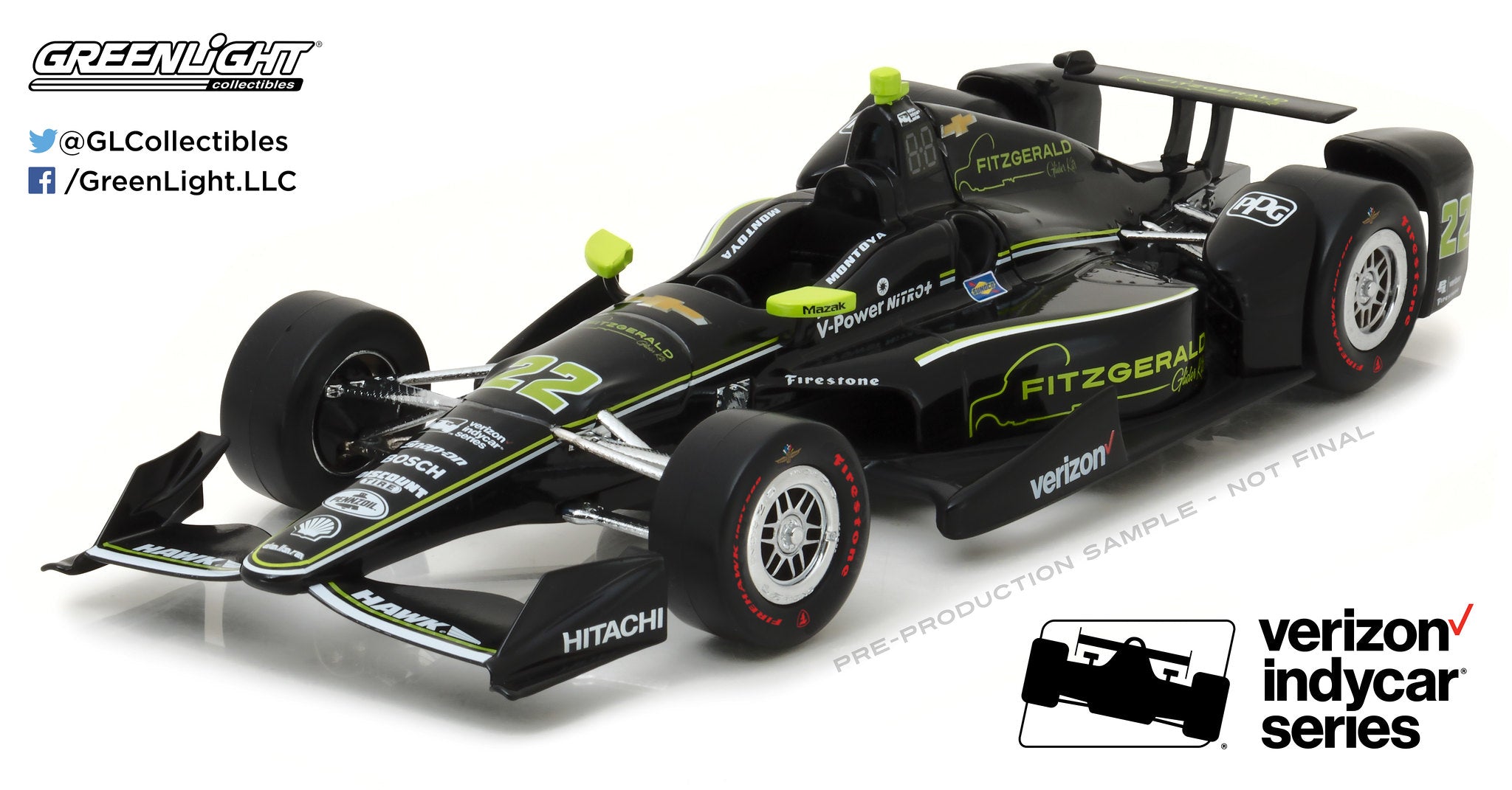 GreenLight 1:18 IndyCar Series 2017 #22 Juan Pablo Montoya / Penske Racing, Fitzgerald Glider Kits 11018