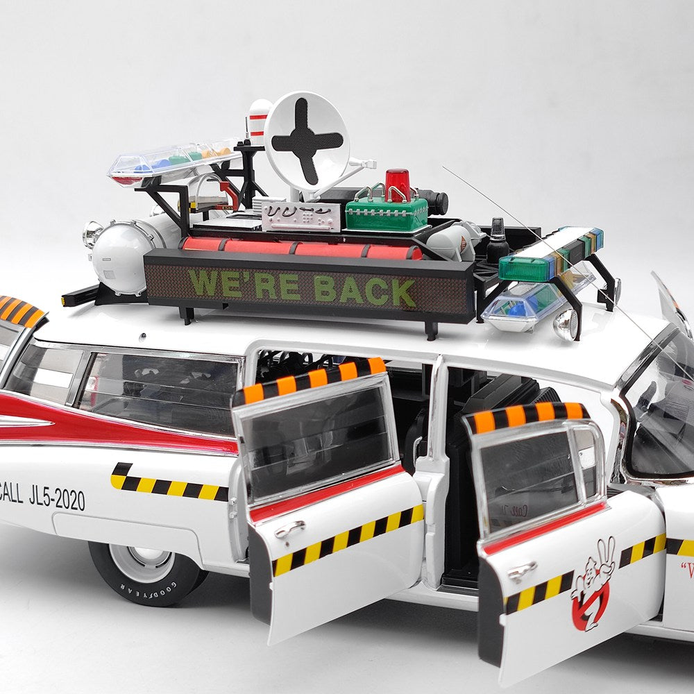 HOT WHEELS 1/18 Cadillac Ghostbusters II ECTO 1A Elite X5470 Diecast Model Toy Car Gift