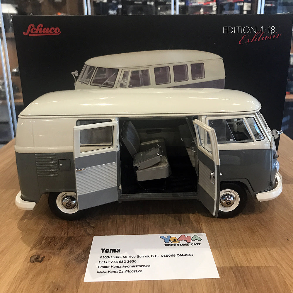 Schuco 1:18 Volkswagen VW T1 Bus Pearl White/Grey 450037500