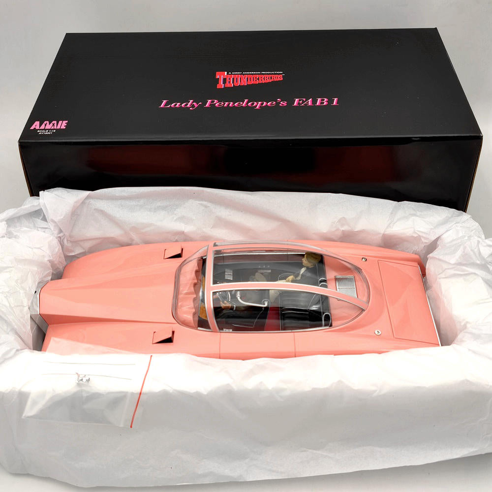 AMIE 1/18 Scale Rolls Royce Lady Penelope's Thunderbirds FAB1/FAB 1 Resin Toys Car Models Miniature Decoration Gifts