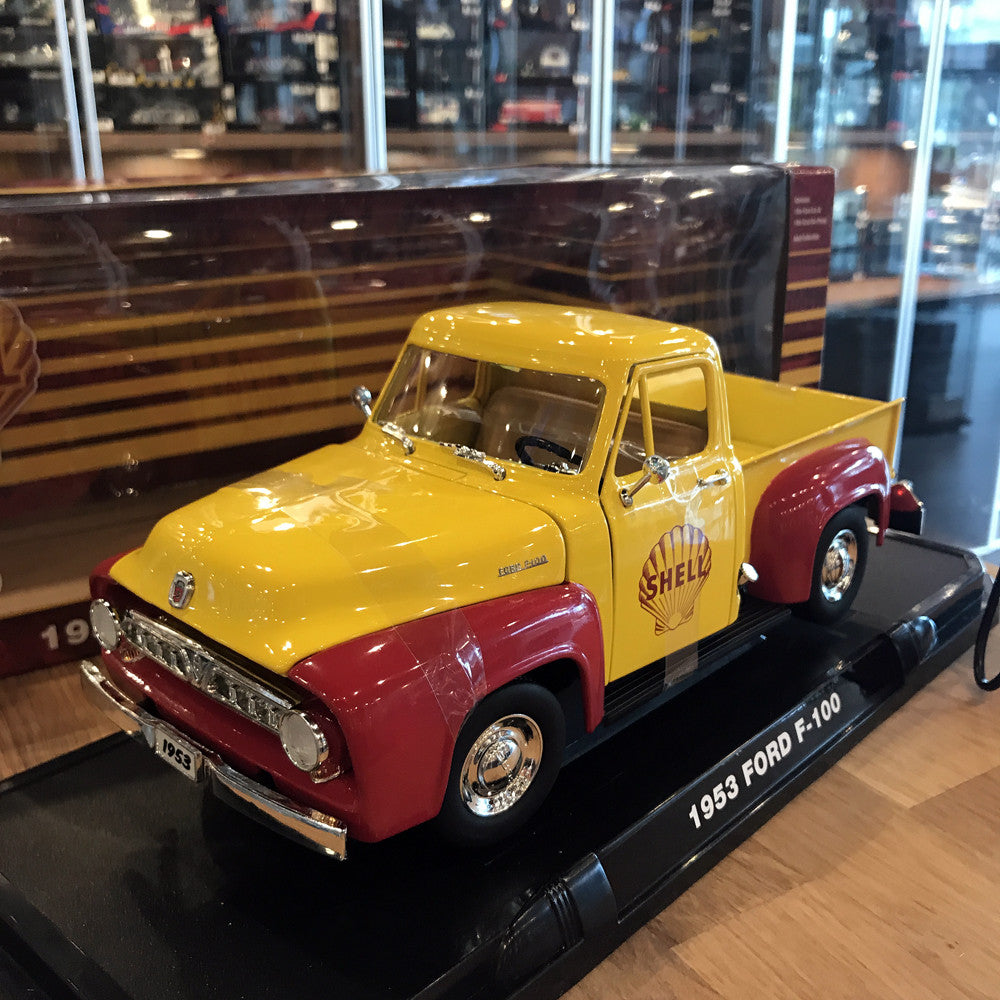 GreenLight 1:18 1953 Ford F-100 Truck Shell Oil & Gas Pump Yellow 12983