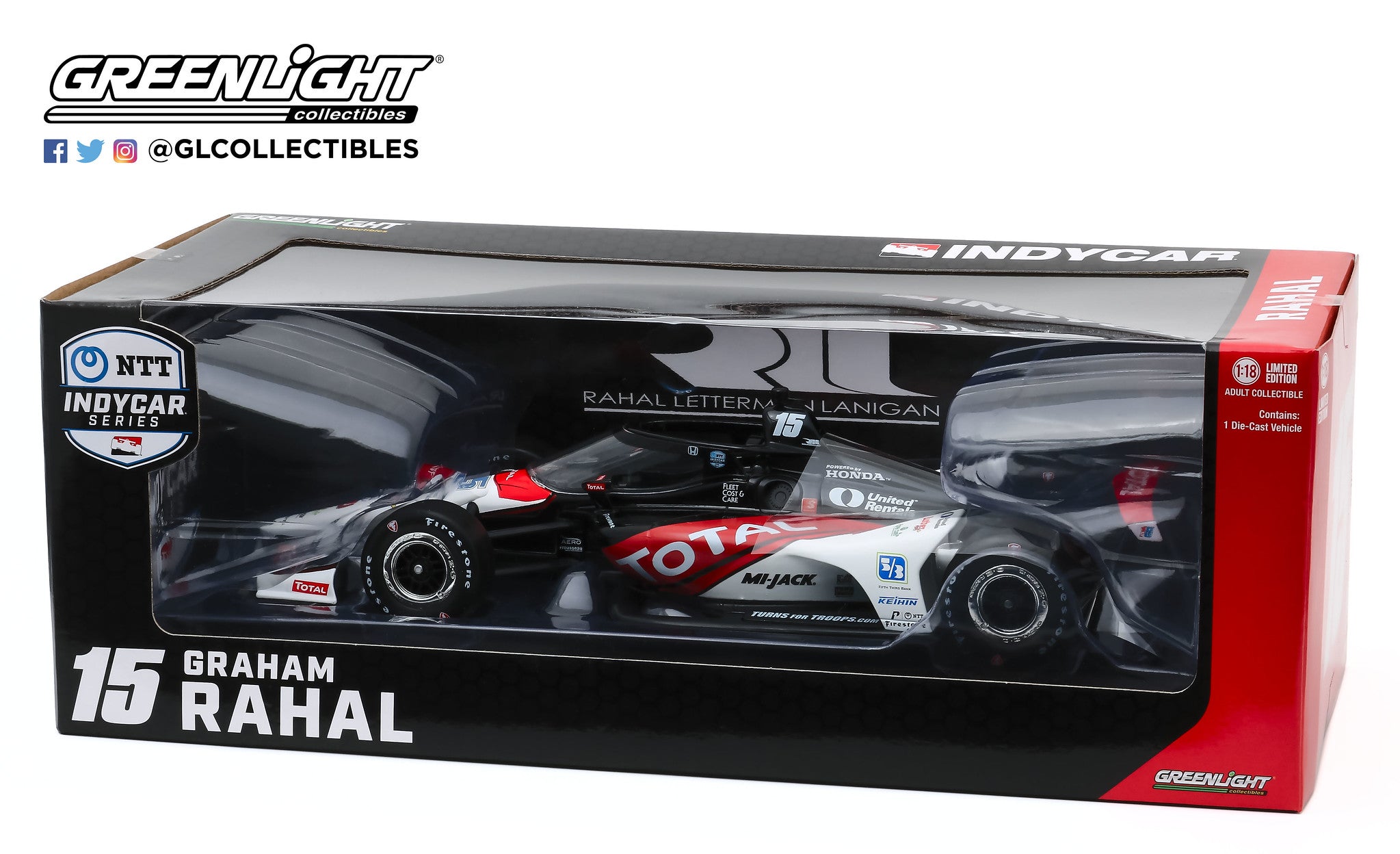 GreenLight 1:18 2020 NTT IndyCar Series - #15 Graham Rahal / Rahal Letterman Lanigan Racing, Total 11077