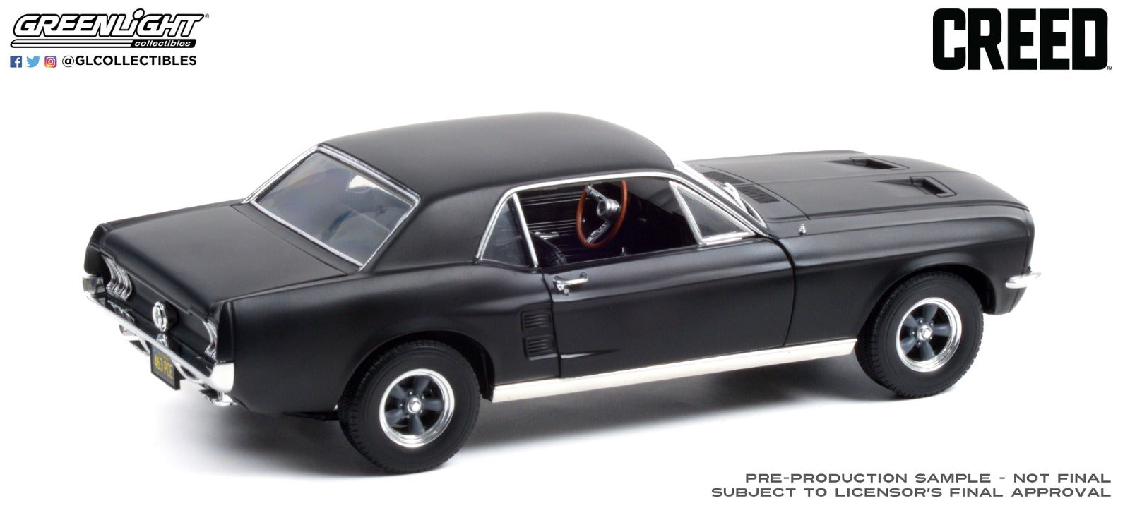 GreenLight 1:18 Creed (2015) - Adonis Creed s 1967 Ford Mustang Coupe - Matte Black 13611