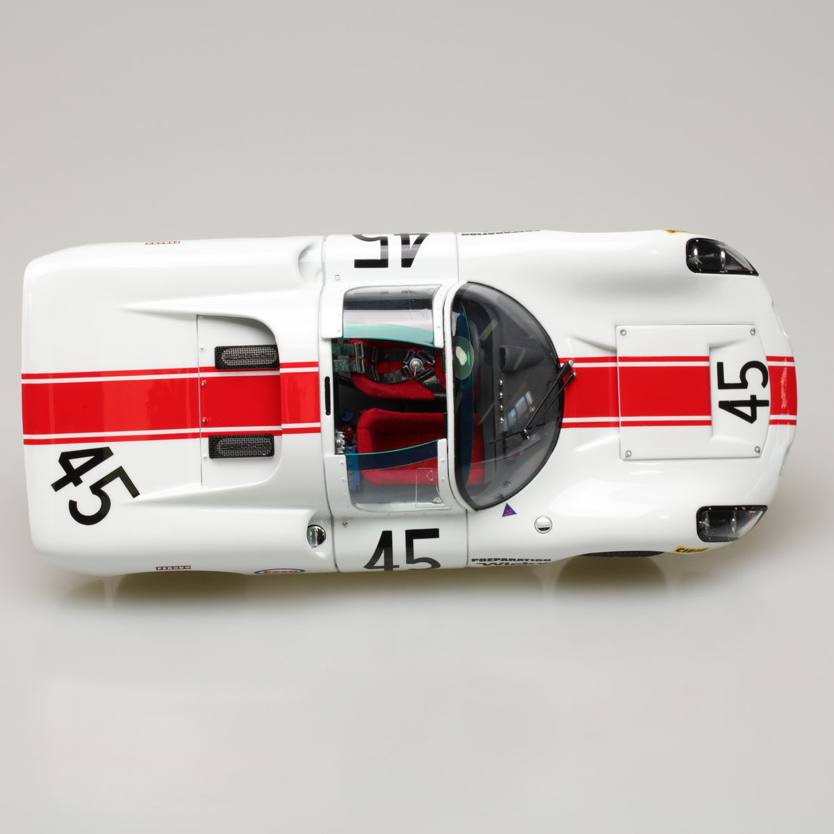 EXOTO 1:18 1968 Porsche 910 #45 Le Mans 24 Hours Jean-Pierre Hanrioud, André Wicky MTB00062B