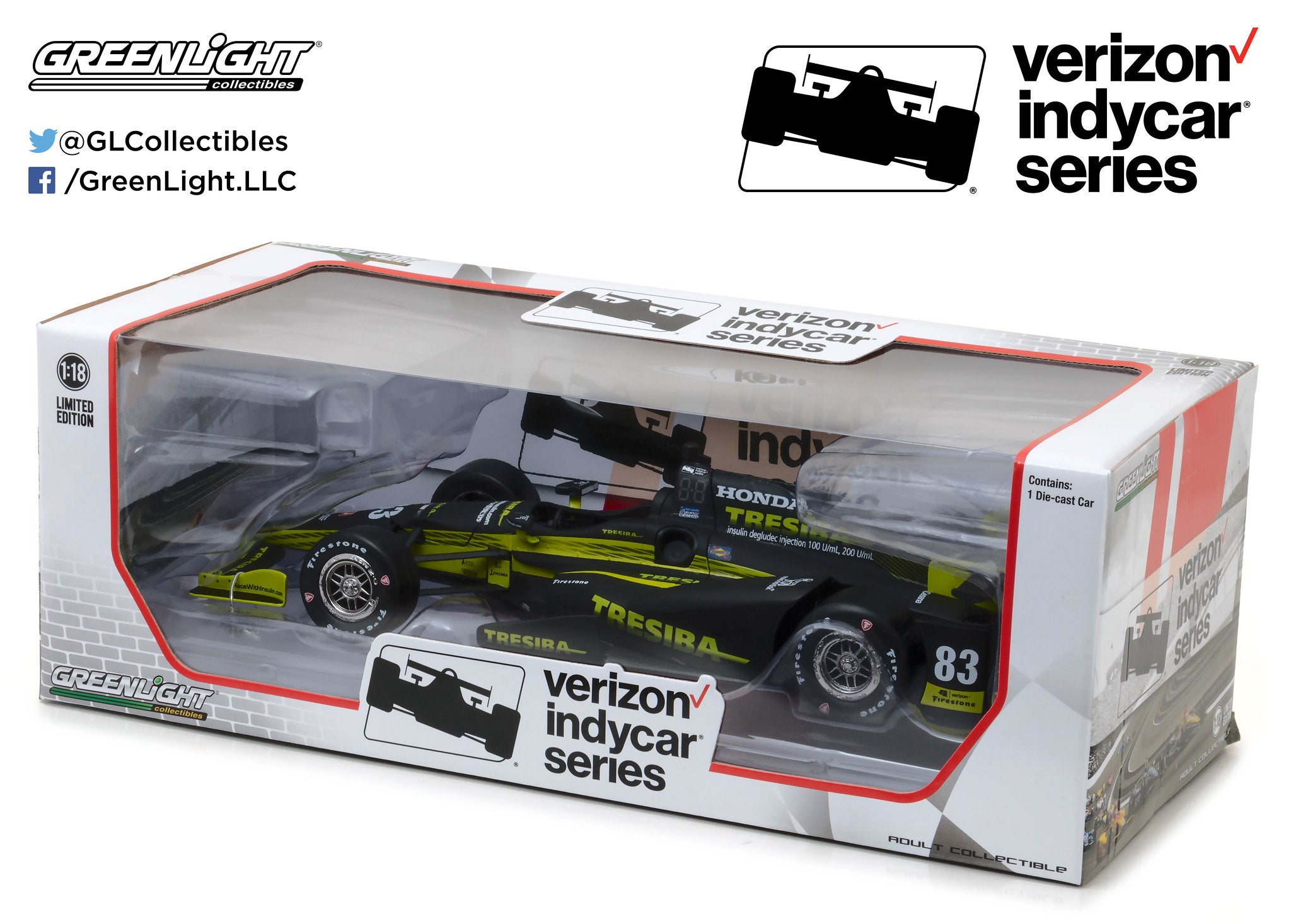 GreenLight 1:18 2017 IndyCar Series #83 Charlie Kimball / Chip Ganassi Racing, Tresiba 11012