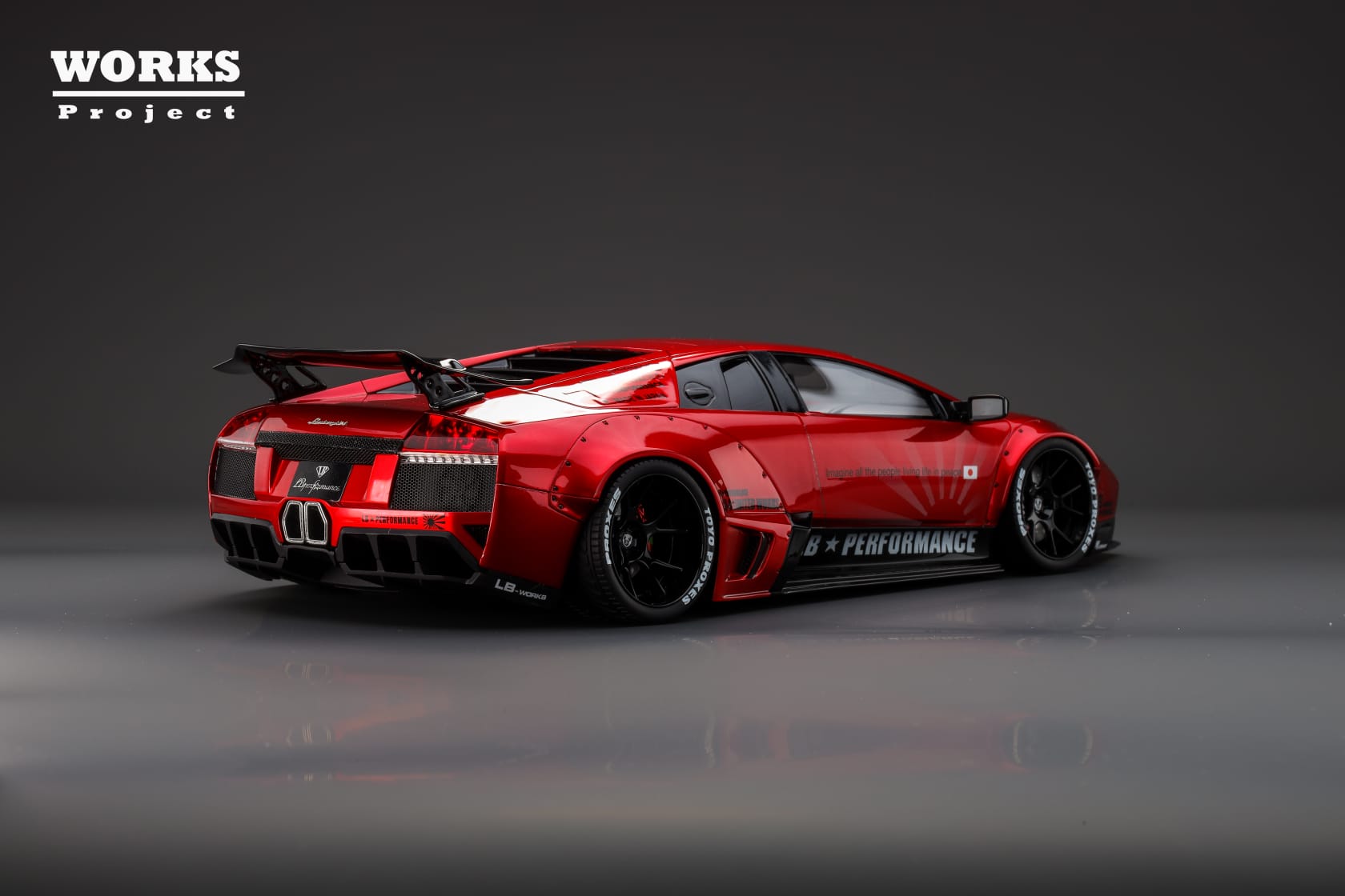 WORKS Project 1:18 Lamborghini Murcielago LB-WORKS in Chrome Red