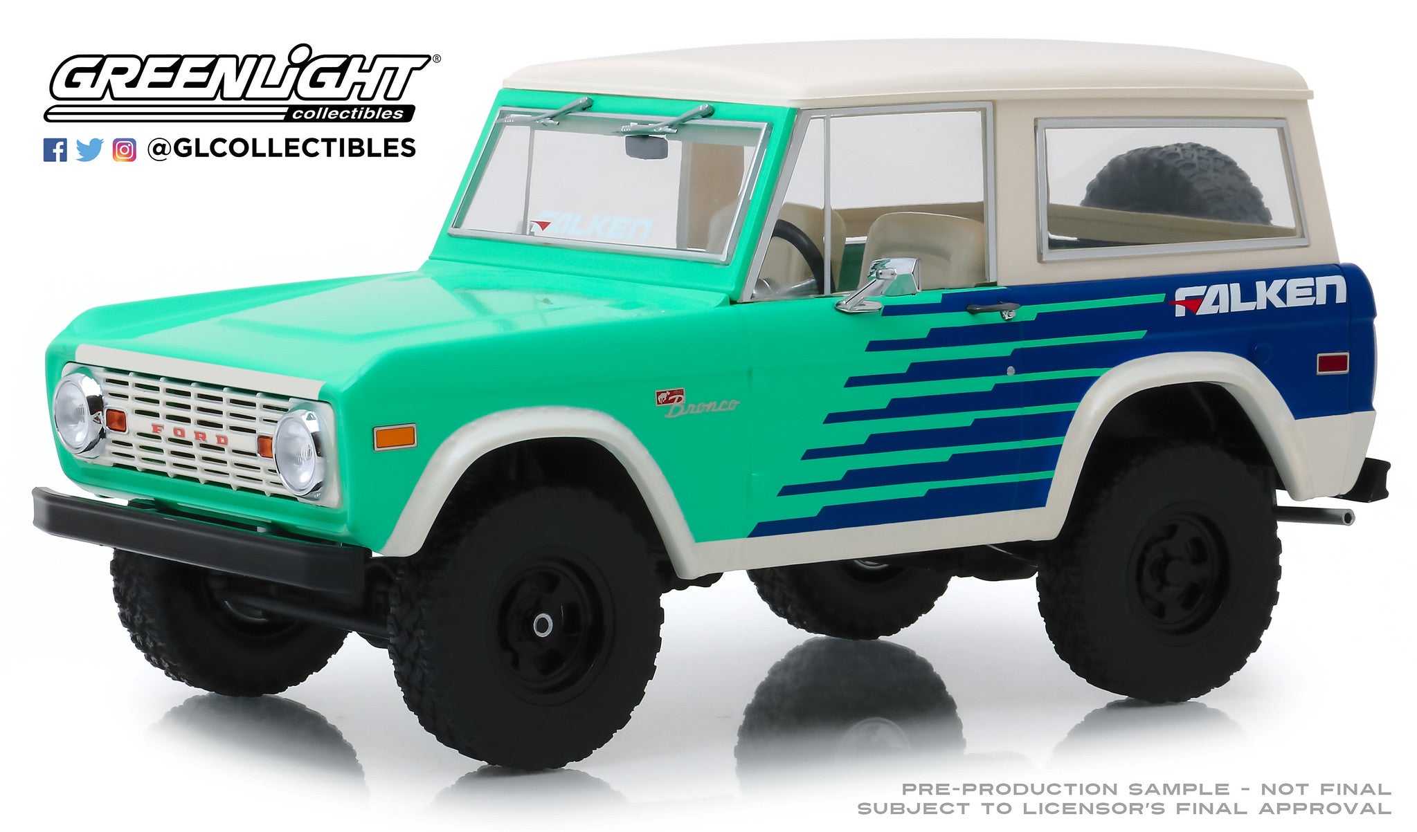 GreenLight 1:18 Artisan Collection - 1976 Ford Bronco - Falken Tires 19070