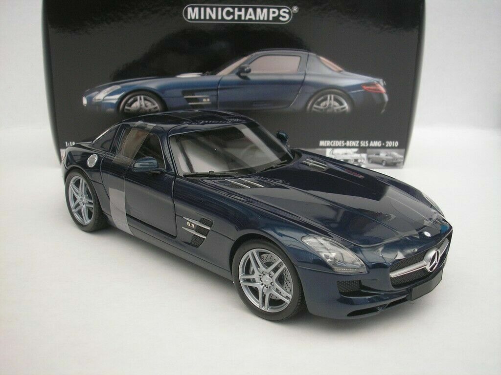 Minichamps 1:18 Mercedes-Benz SLS AMG 2010 Blue Metallic 100039021