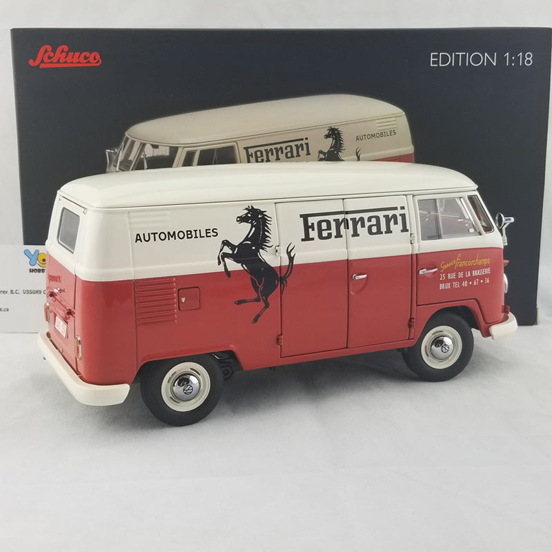 Schuco 1:18 Volkswagen T1b Ferrari Automobile box van Francorchamps 450036700