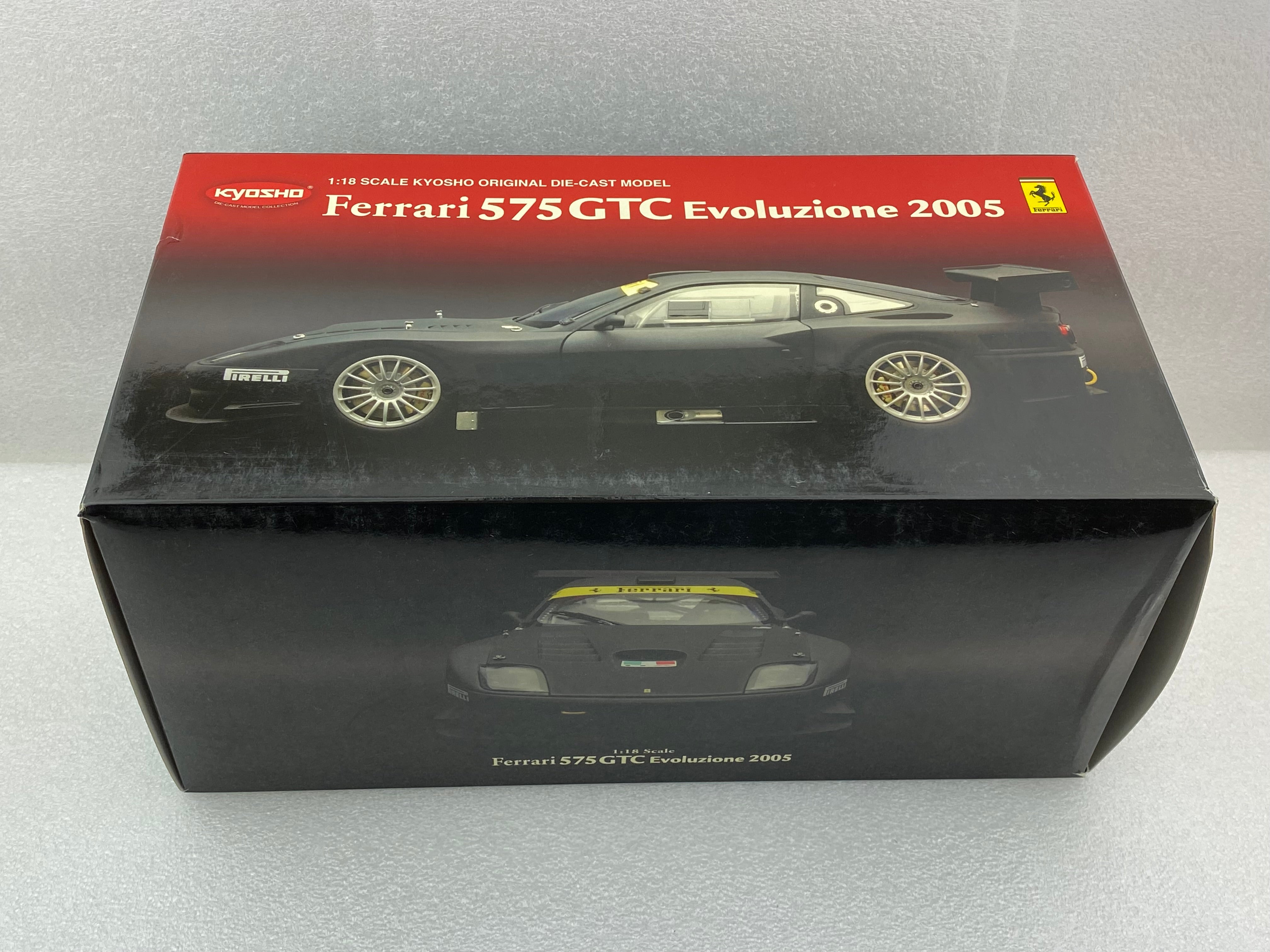 Kyosho 1:18 Ferrari 575 GTC Evoluzione 2005 Matt Black 08392A (Clearance Final Sale)