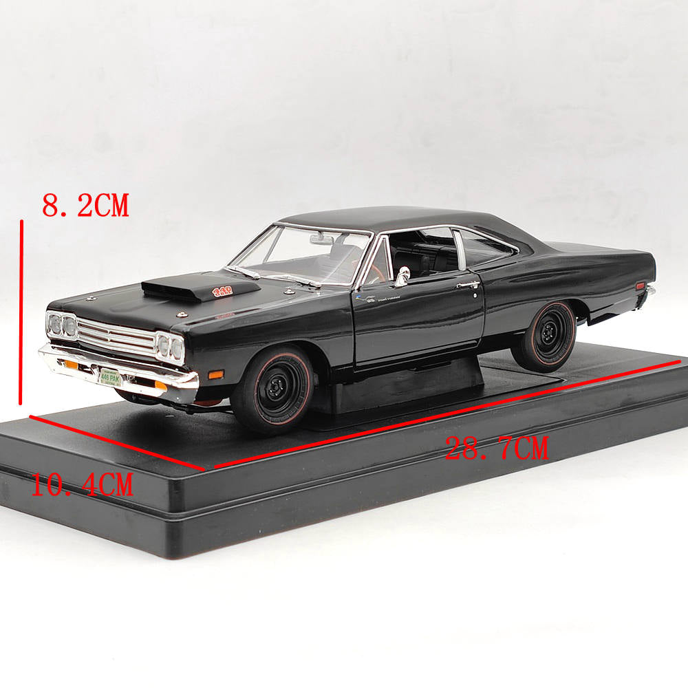 Supercar Collectibles 1/18 1969 1/2 Plymouth Roadrunner  #29554PDiecast Model Car Limited Edition Collection Auto Toys Black Gift